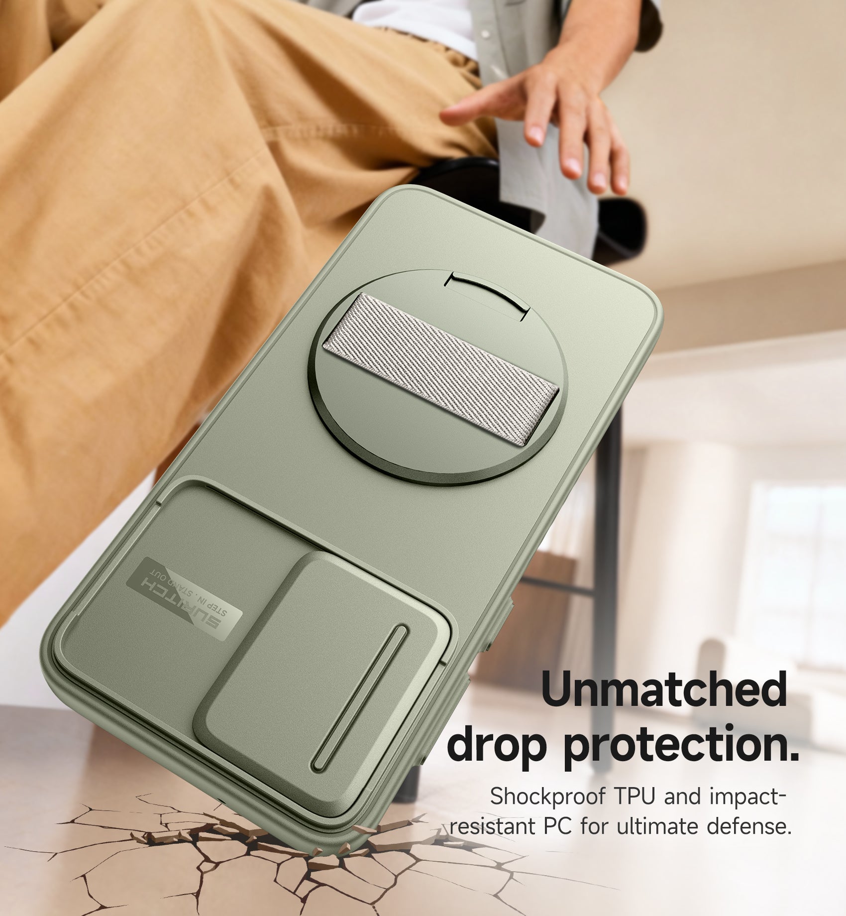 Suritch Case for Samsung Galaxy S23 with 360° Rotatable Hand Strap Phone Grip Invisible Kickstand Slide Camera Cover Rugged Shockproof Protective Cover