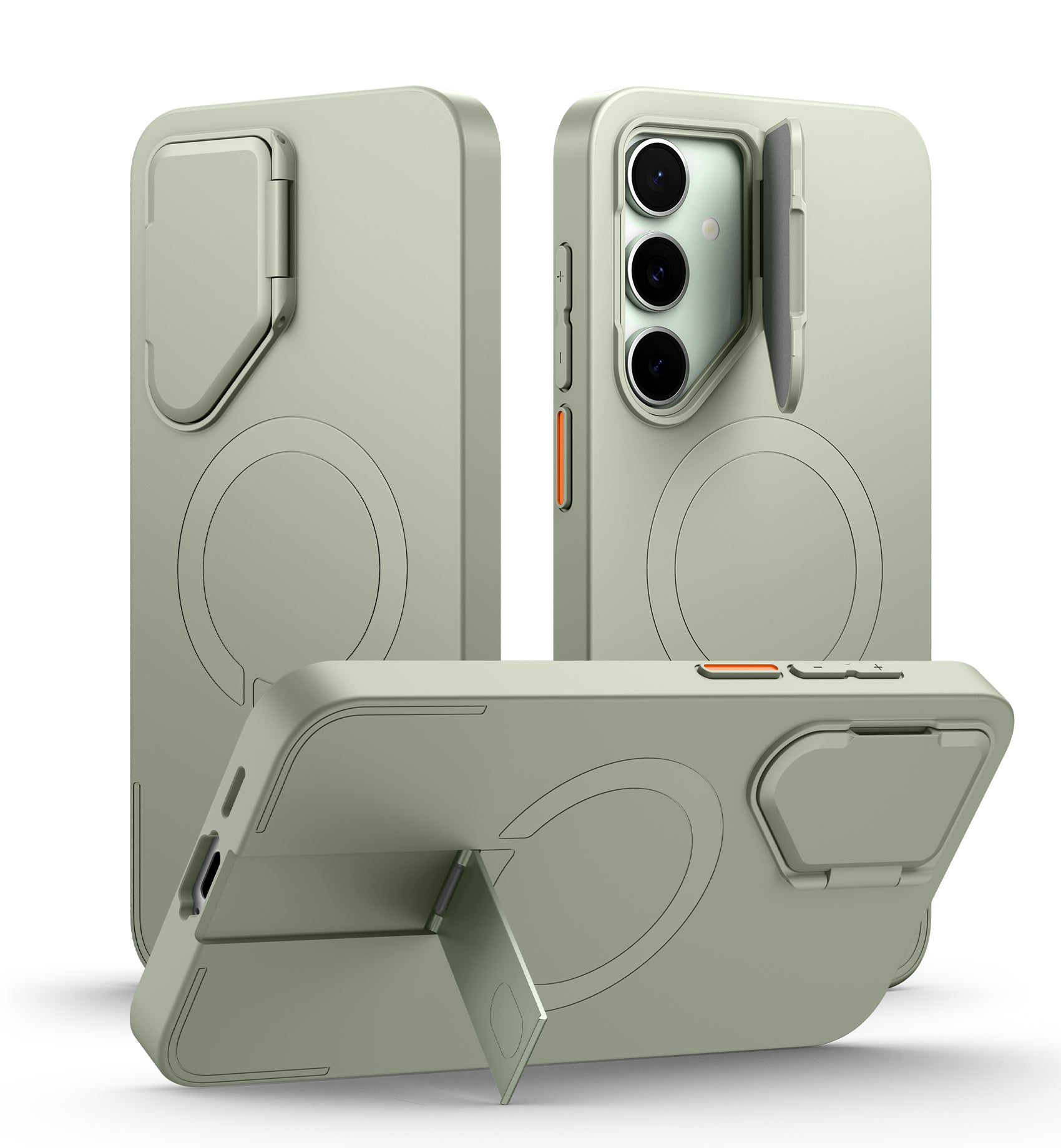 Suritch Case for Samsung Galaxy S24 FE Magnetic Protective Cover with Camera Cover Adjustable Metal Kickstand
