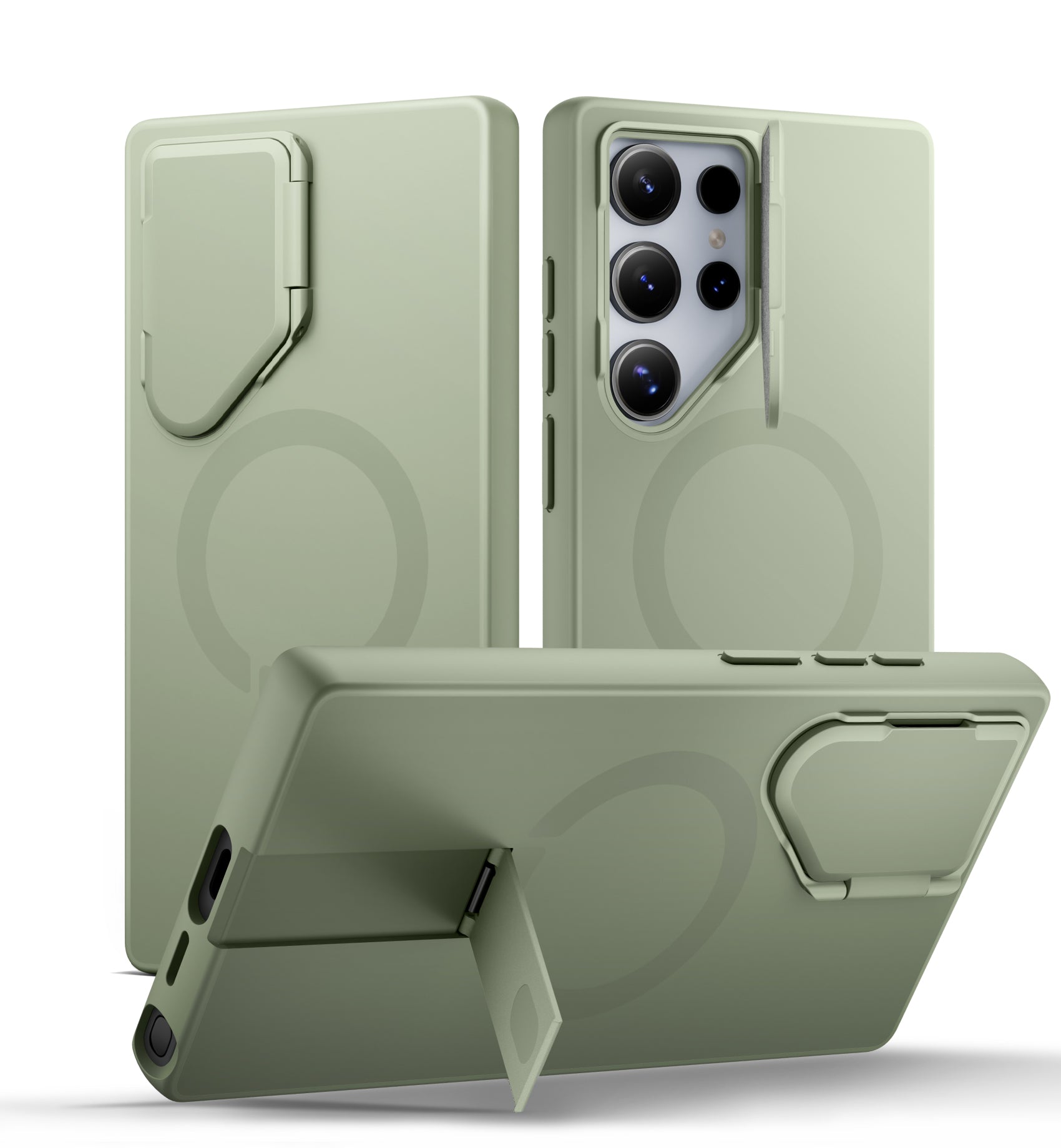 Suritch Case for Samsung Galaxy S24 Ultra 2024 Magnetic Protective Cover with Camera Cover Adjustable Metal Kickstand