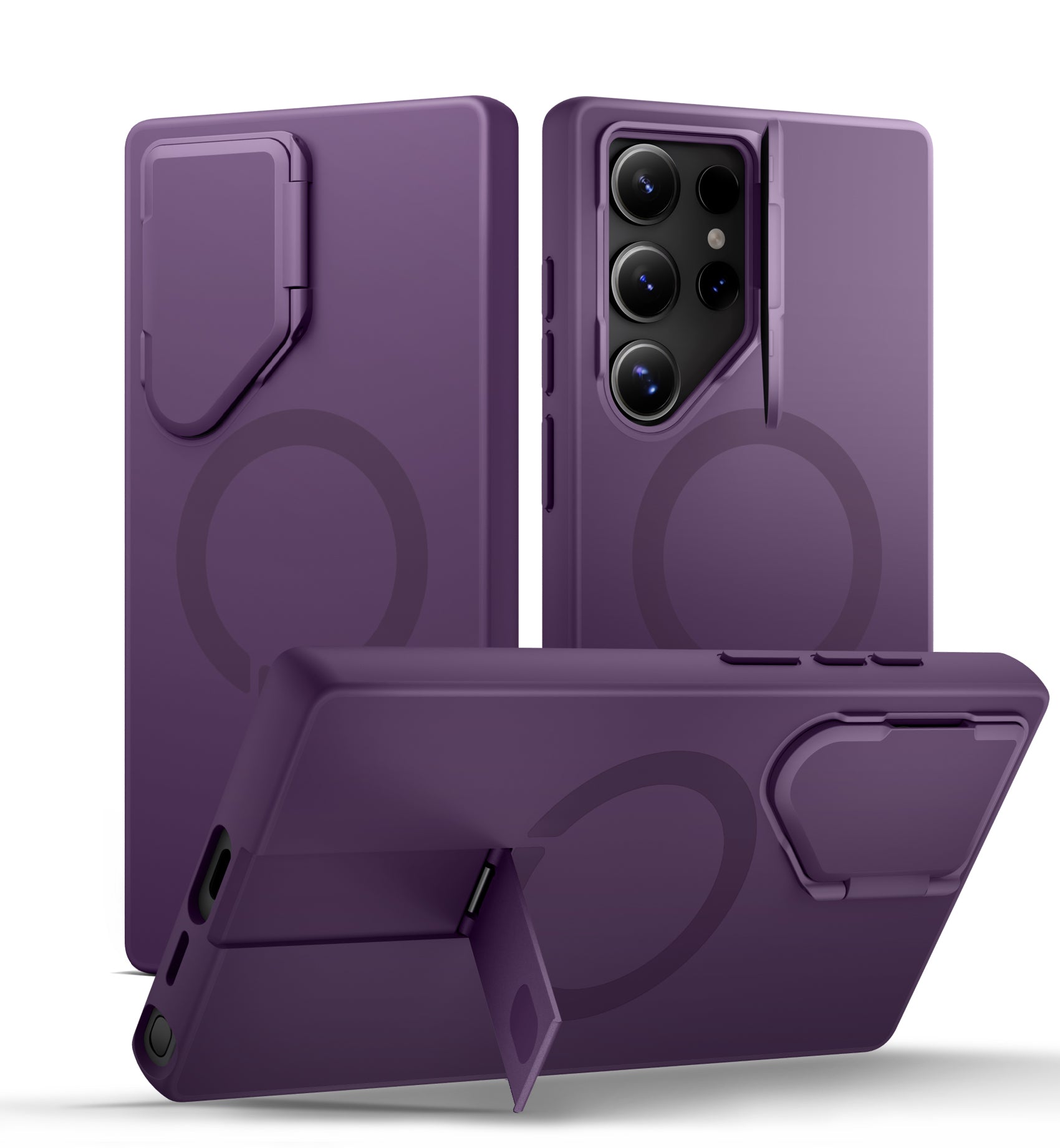 Suritch Case for Samsung Galaxy S24 Ultra 2024 Magnetic Protective Cover with Camera Cover Adjustable Metal Kickstand
