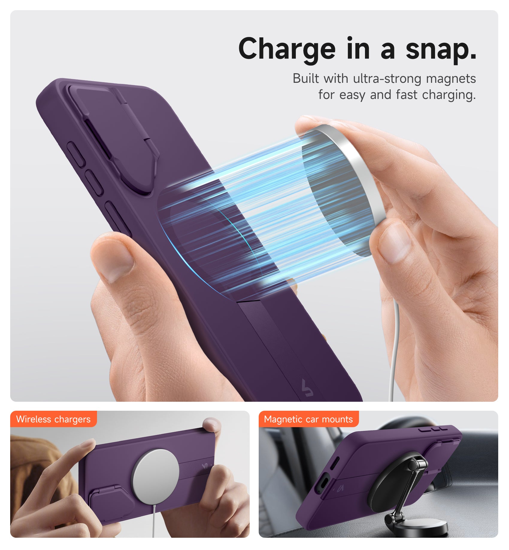 Suritch Case for Samsung Galaxy S25 FE 2025 Phone Case Magnetic Protective Cover with Camera Cover Adjustable Metal Kickstand