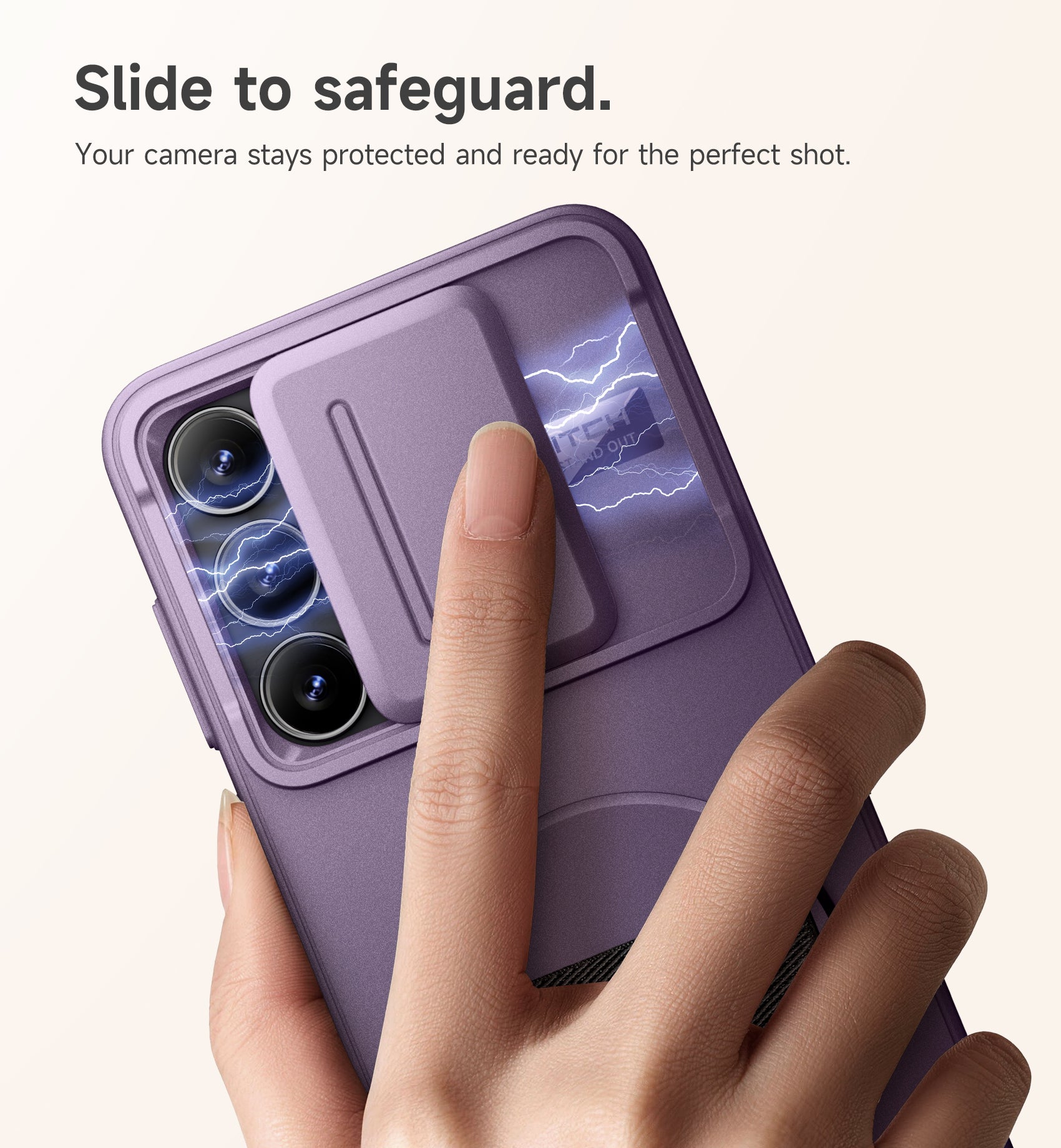Suritch Case for Samsung Galaxy S25 FE with 360° Rotatable Hand Strap Phone Grip Invisible Kickstand Slide Camera Cover Rugged Shockproof Protective Cover