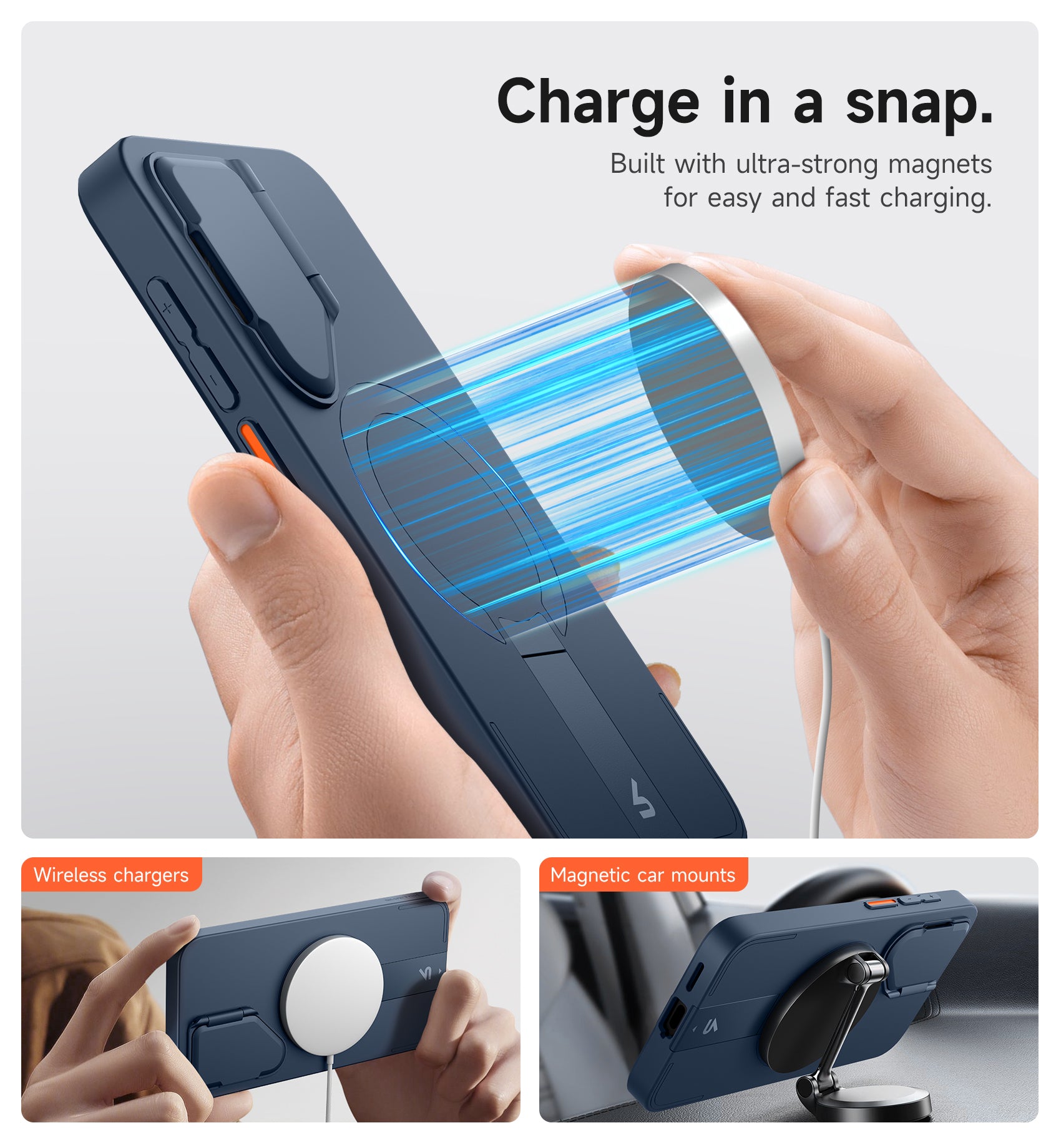 Suritch Case for Samsung Galaxy S25 Plus 2025 Magnetic Shockproof Protective Cover with Camera Cover Adjustable Metal Kickstand