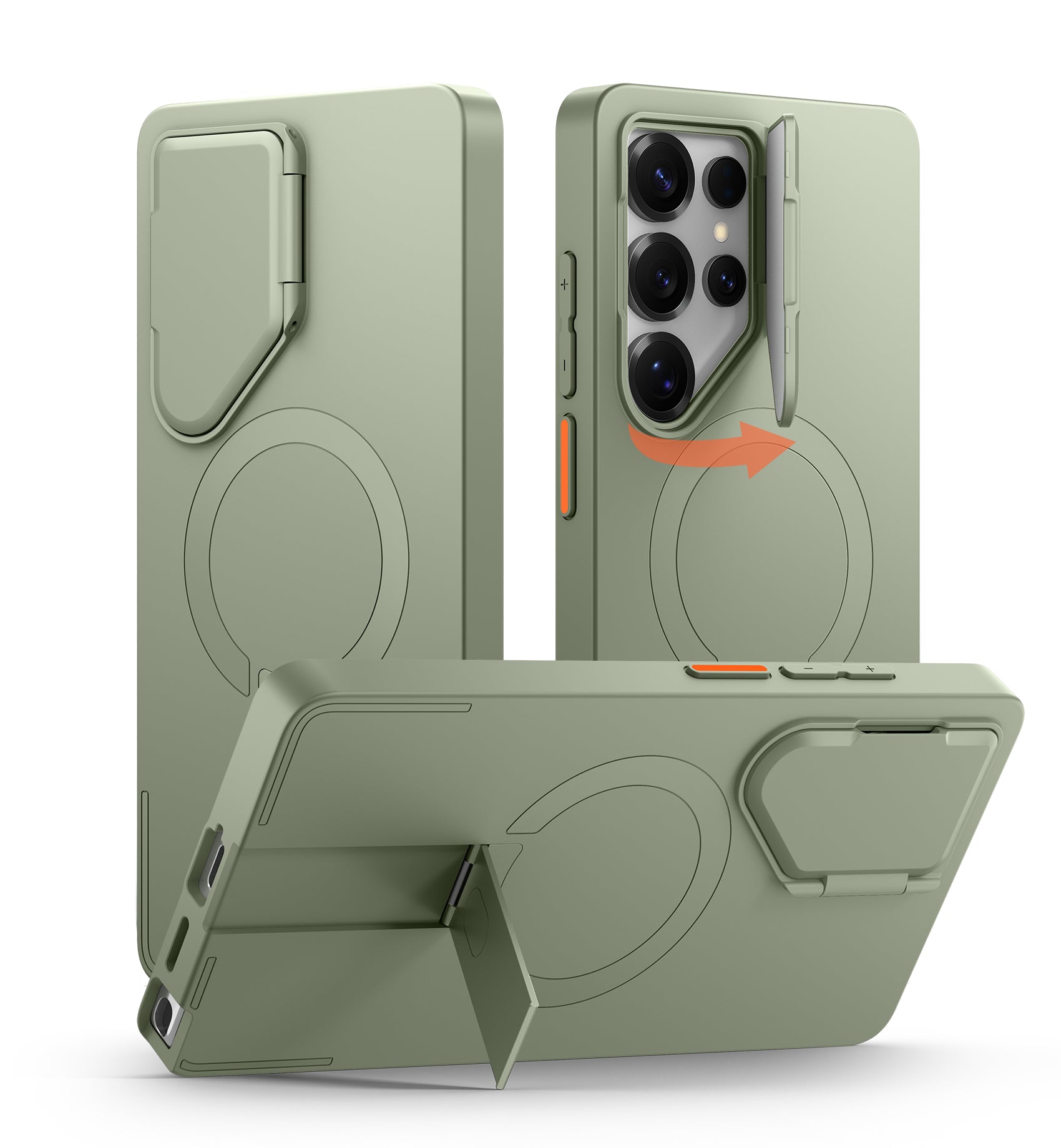 Suritch Case for Samsung Galaxy S25 Ultra Magnetic Protective Cover with Camera Cover Adjustable Metal Kickstand