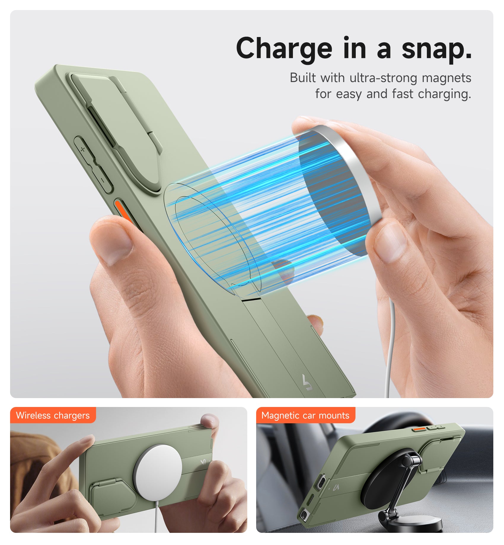Suritch Case for Samsung Galaxy S25 Ultra Magnetic Protective Cover with Camera Cover Adjustable Metal Kickstand