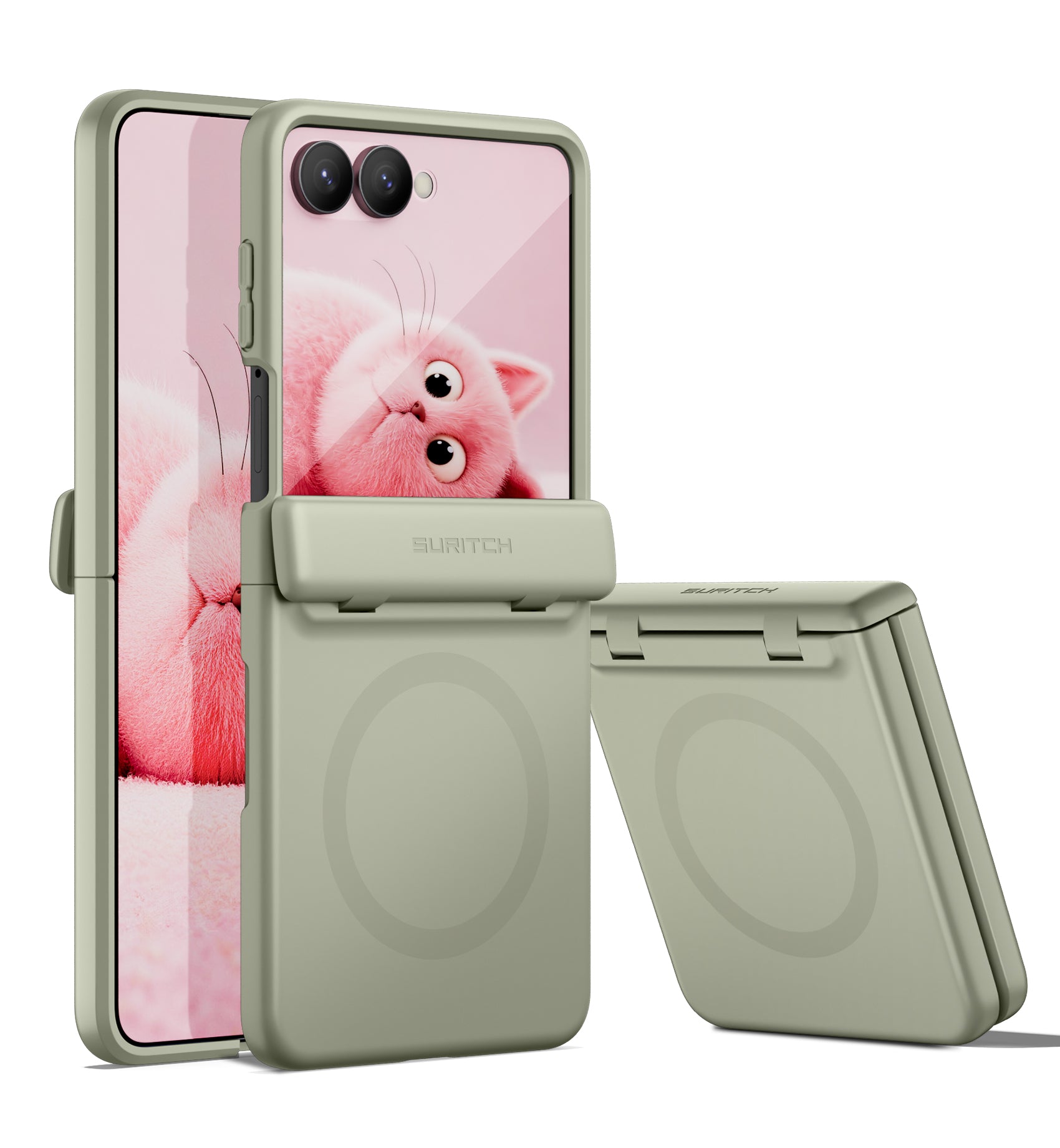 Suritch Case for Samsung Galaxy Z Flip 8 with Hinge Protection Compatible with MagSafe Built-in Screen Protector Magnetic Shockproof Slim Protective Cover