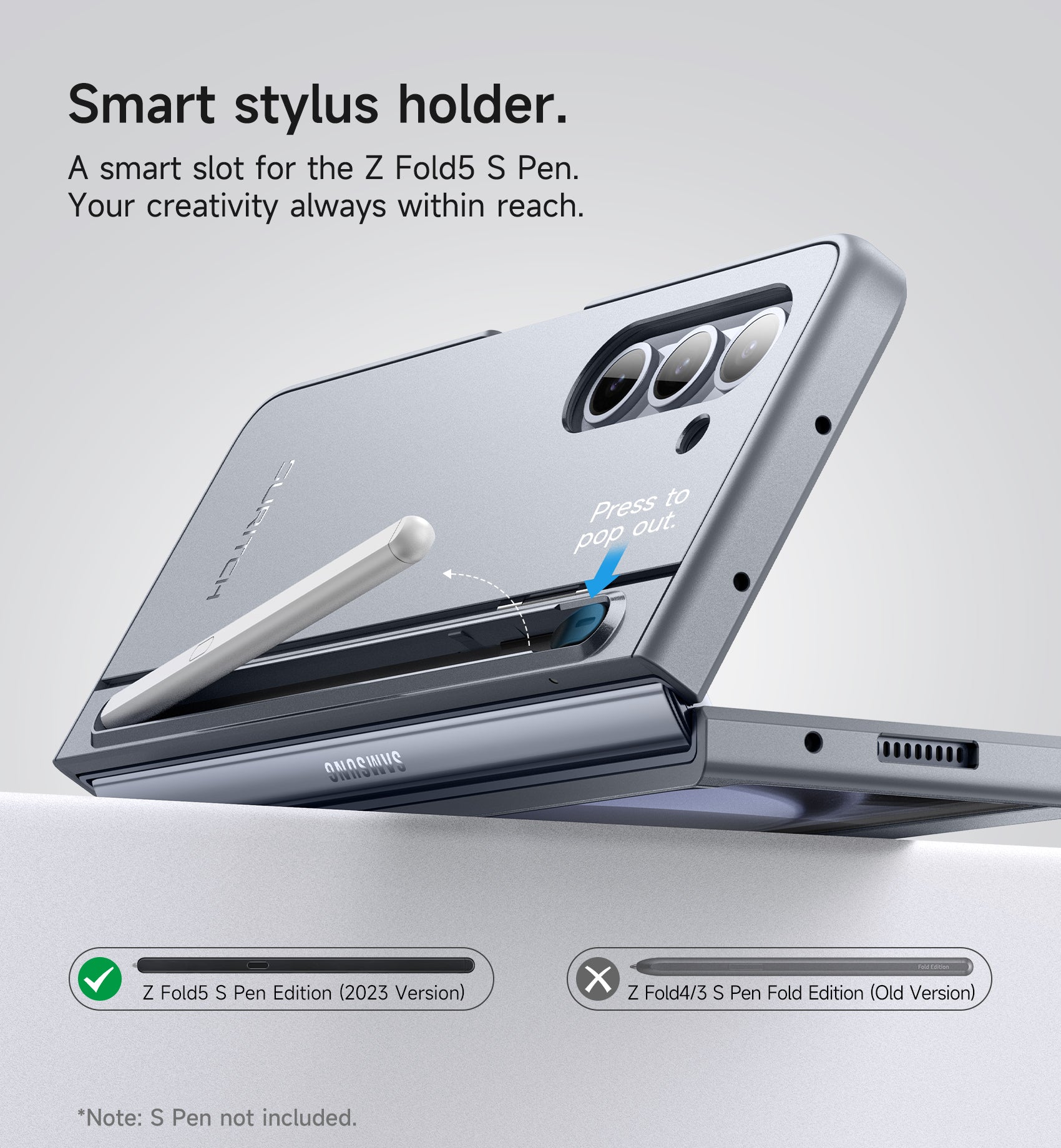 Suritch Case for Samsung Galaxy Z Fold 5 2023 with Kickstand S Pen Holder