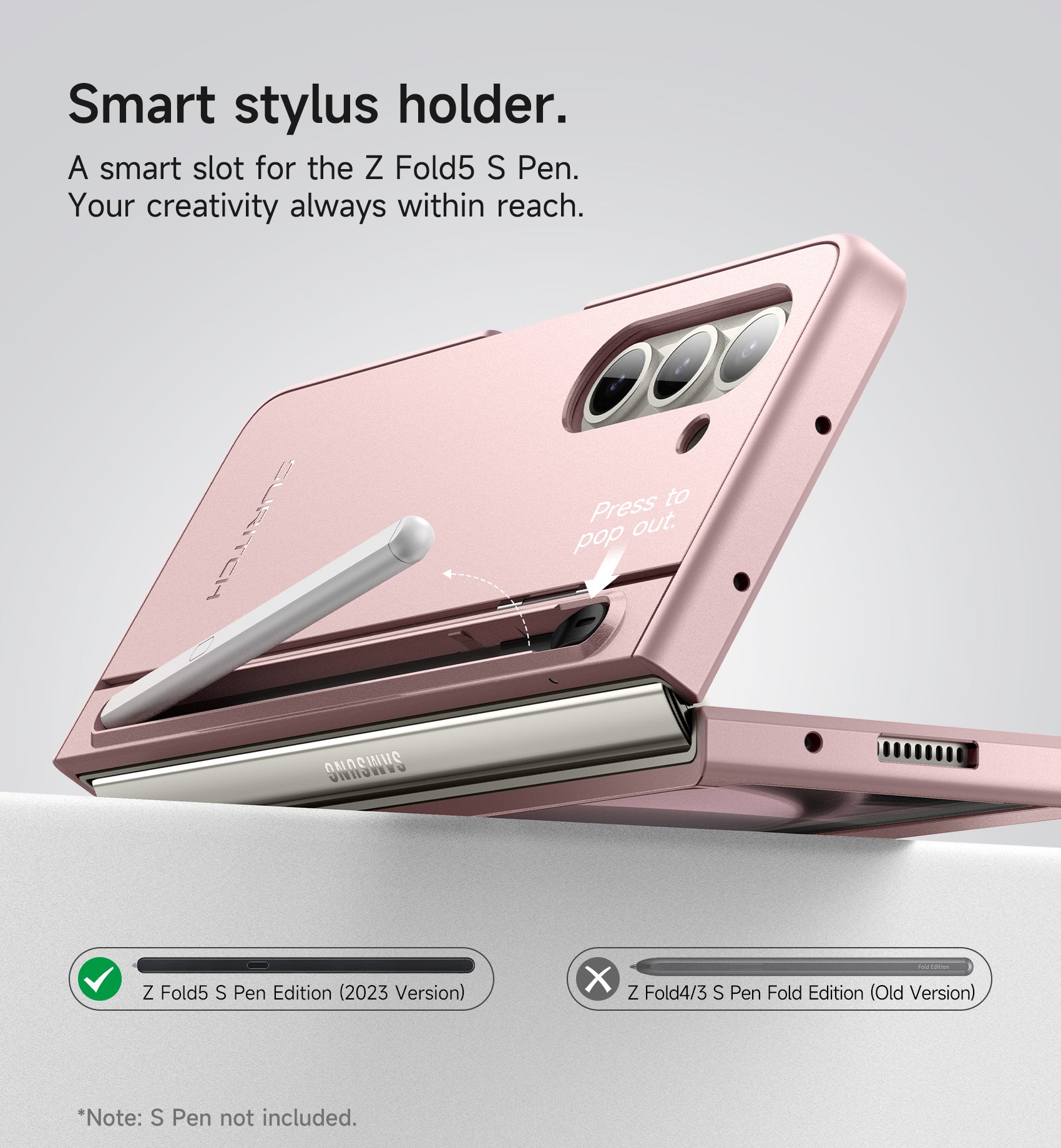Suritch Case for Samsung Galaxy Z Fold 5 2023 with Kickstand S Pen Holder