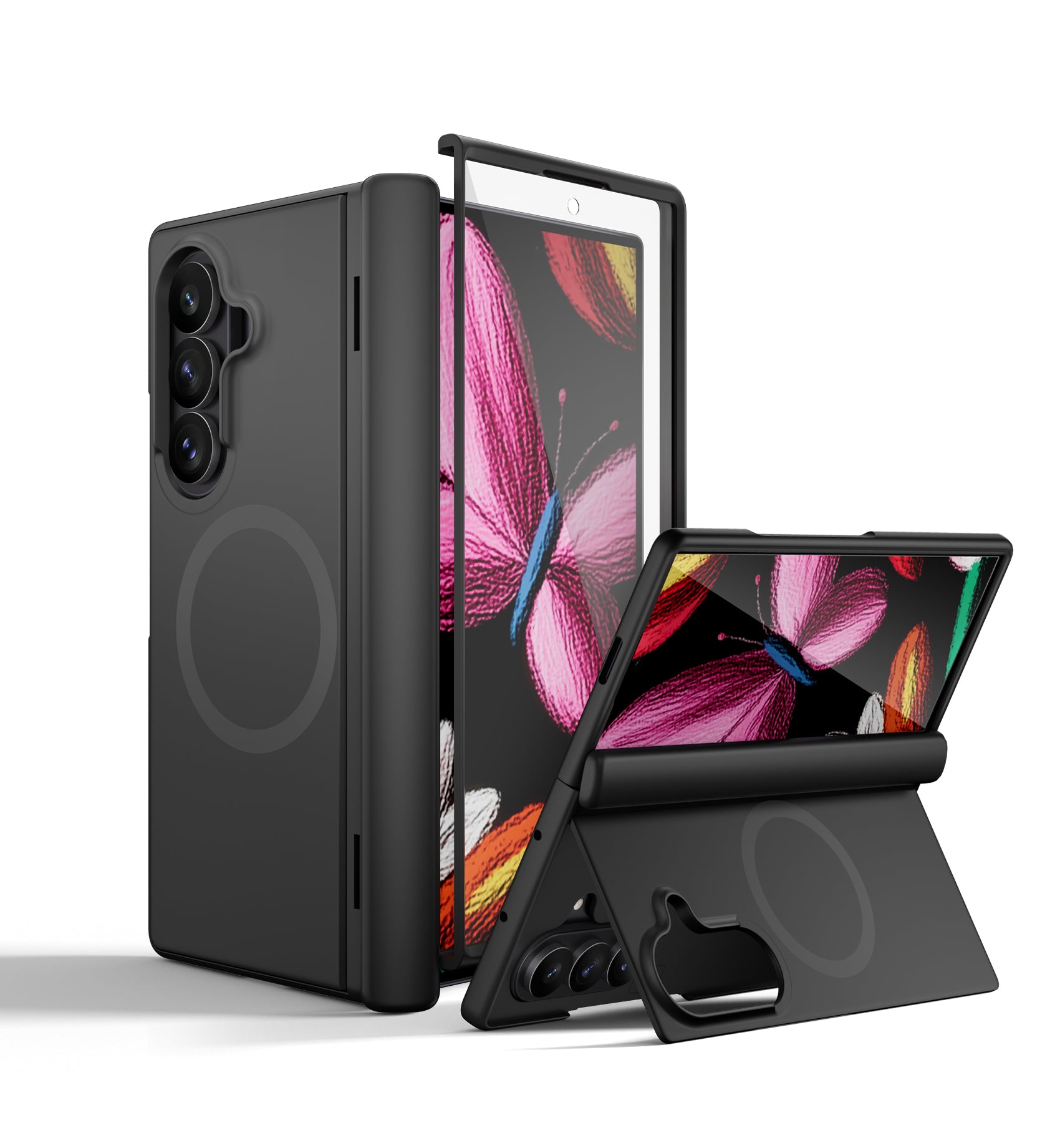 Suritch Case for Samsung Galaxy Z Fold 8 Ultra with Screen Protector Compatible with MagSafe Magnetic Shockproof Protective Cover Slim Bumper Cases with Hinge Protection Built-in Kickstand