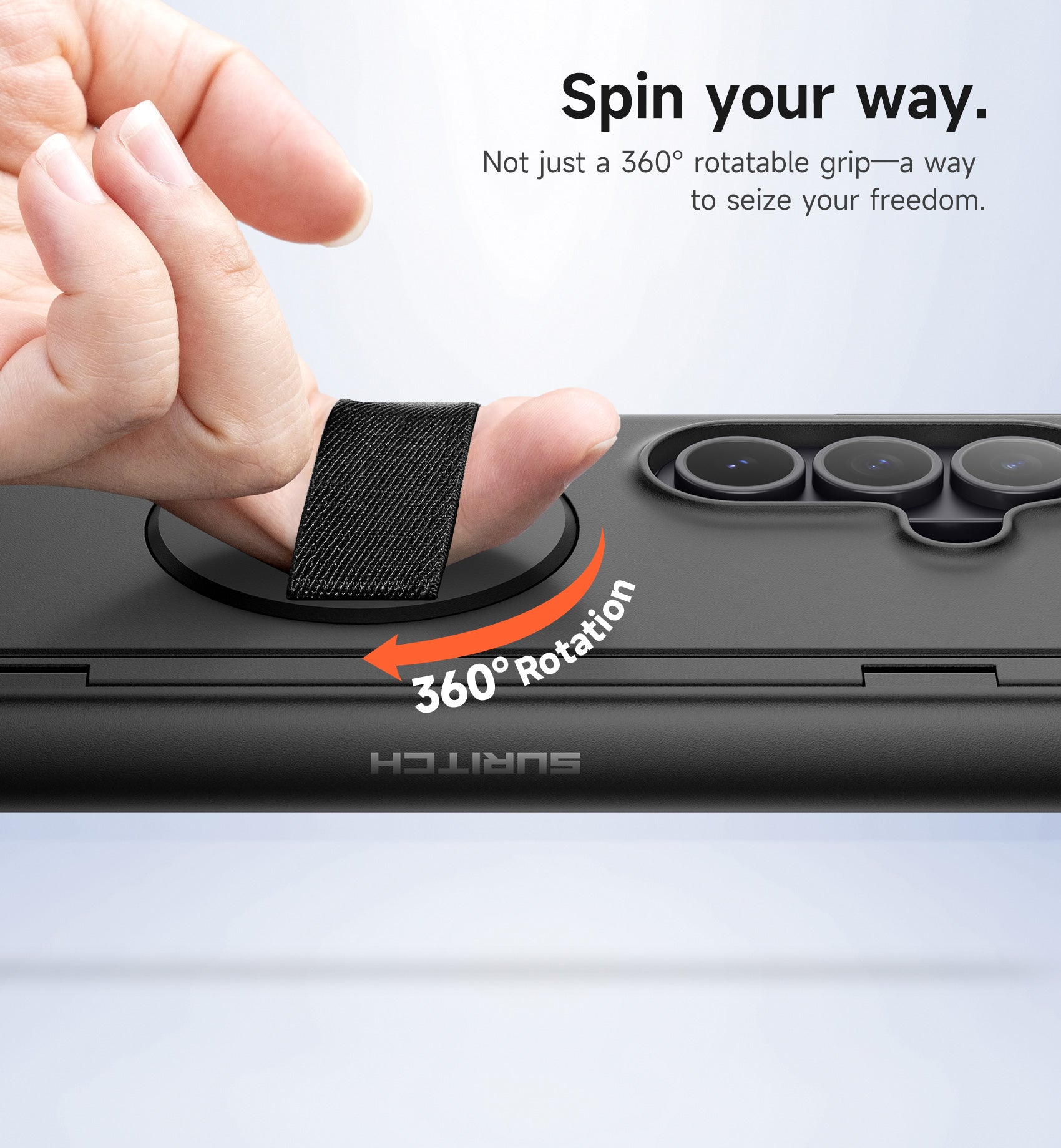 Suritch Case for Samsung Galaxy Z Fold 7 with 360° Rotatable Hand Strap Phone Grip Holder Invisible Kickstand Screen Protector Protective Cover