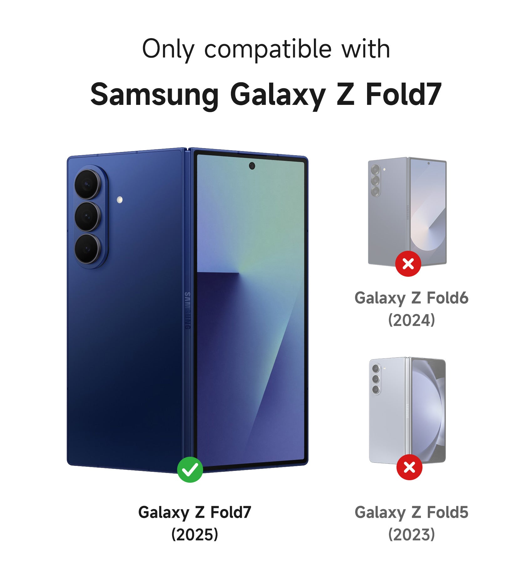 Suritch Case for Samsung Galaxy Z Fold 7 with 360° Rotatable Hand Strap Phone Grip Holder Invisible Kickstand Screen Protector Protective Cover