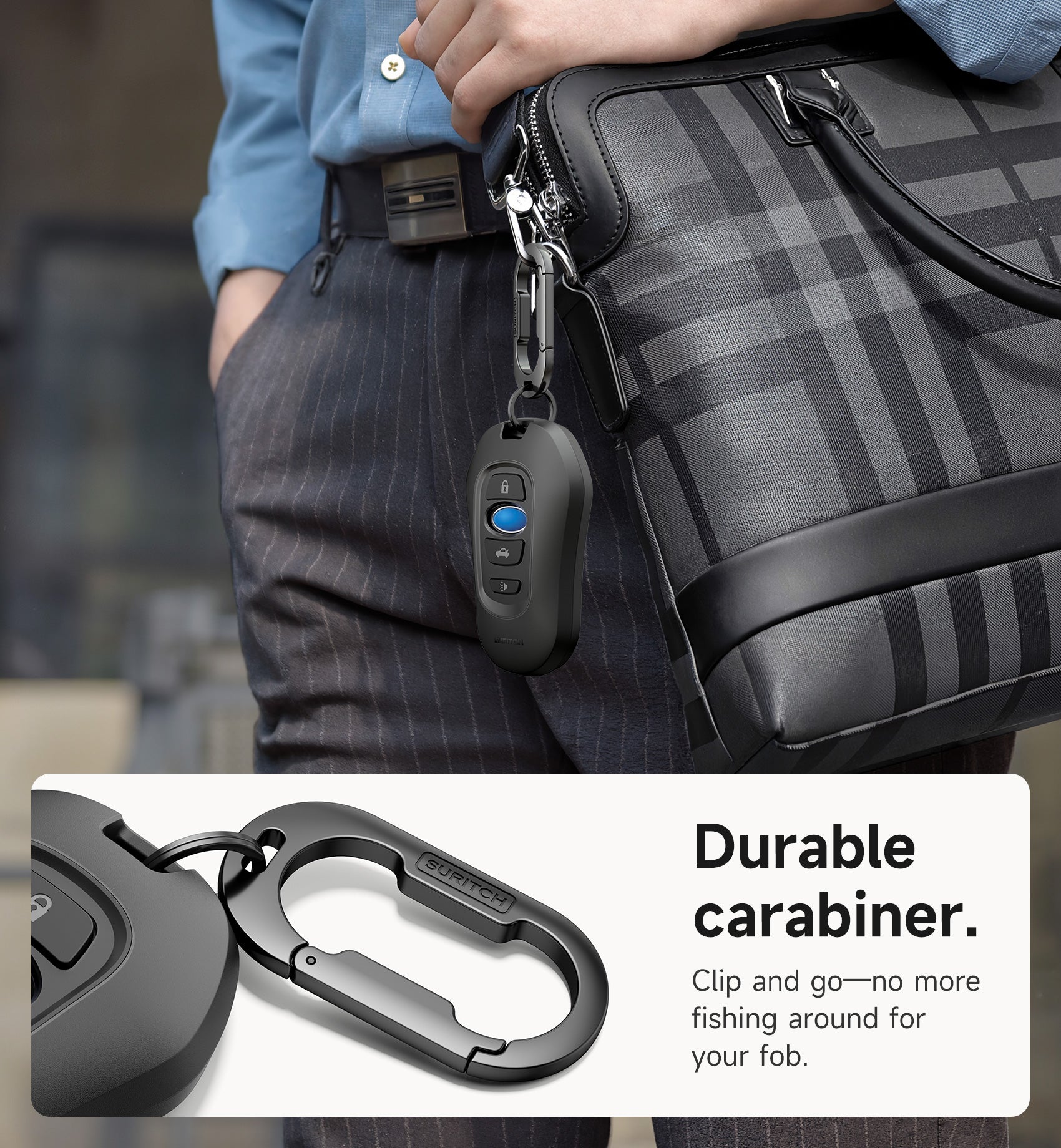 Suritch Case for Subaru Key Fob Tough PC Soft TPU Protective Cover with Keychain for Subaru CrossTrek Smart Key Protector