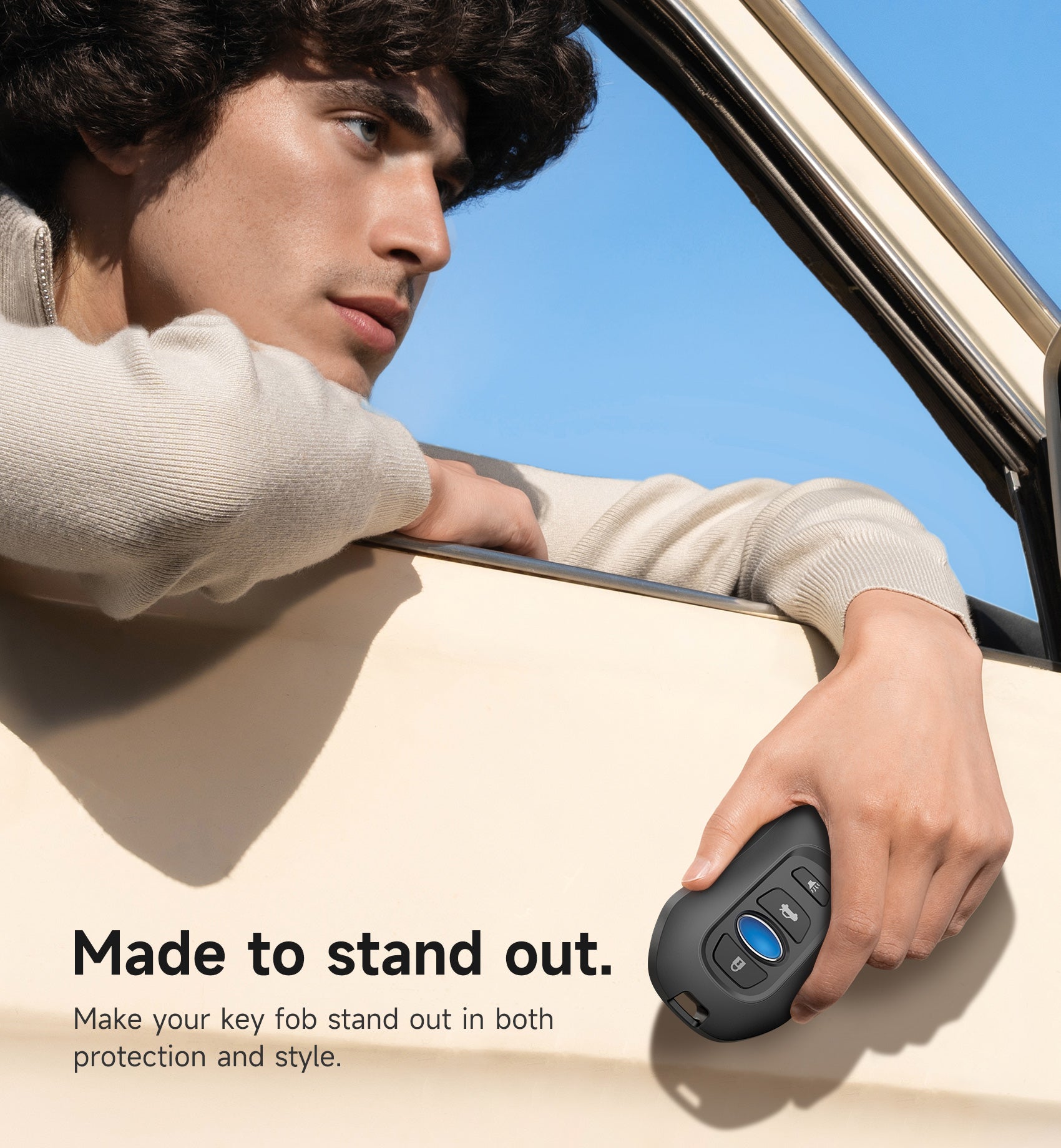 Suritch Case for Subaru Key Fob Tough PC Soft TPU Protective Cover with Keychain for Subaru CrossTrek Smart Key Protector