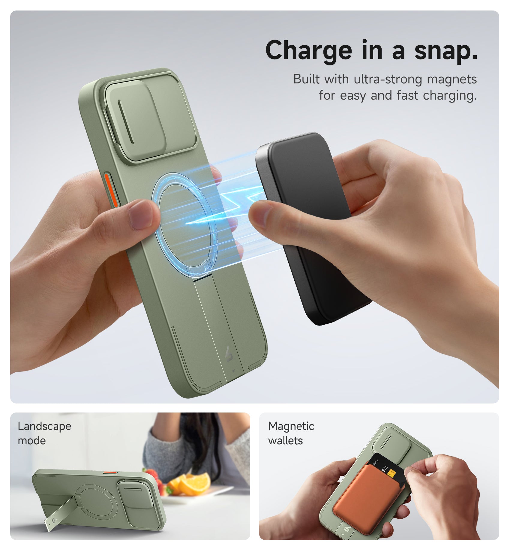 Suritch Case for iPhone 12 Pro Max with Magnetic Camera Slide Cover Adjustable Kickstand Compatible with MagSafe