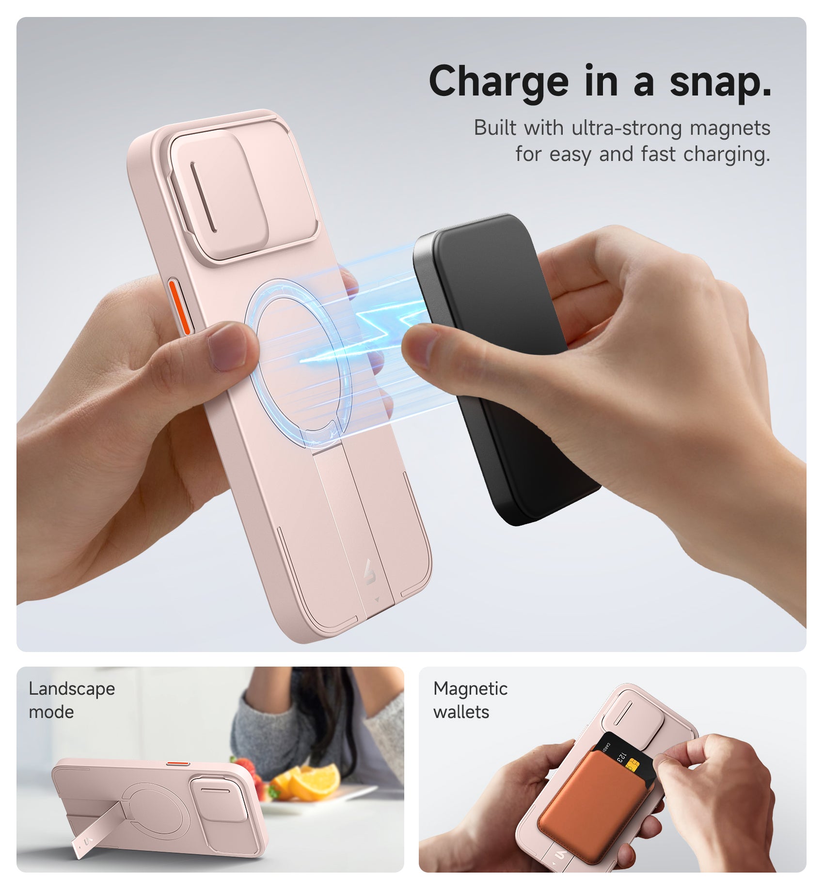 Suritch Case for iPhone 12 Pro Max with Magnetic Camera Slide Cover Adjustable Kickstand Compatible with MagSafe