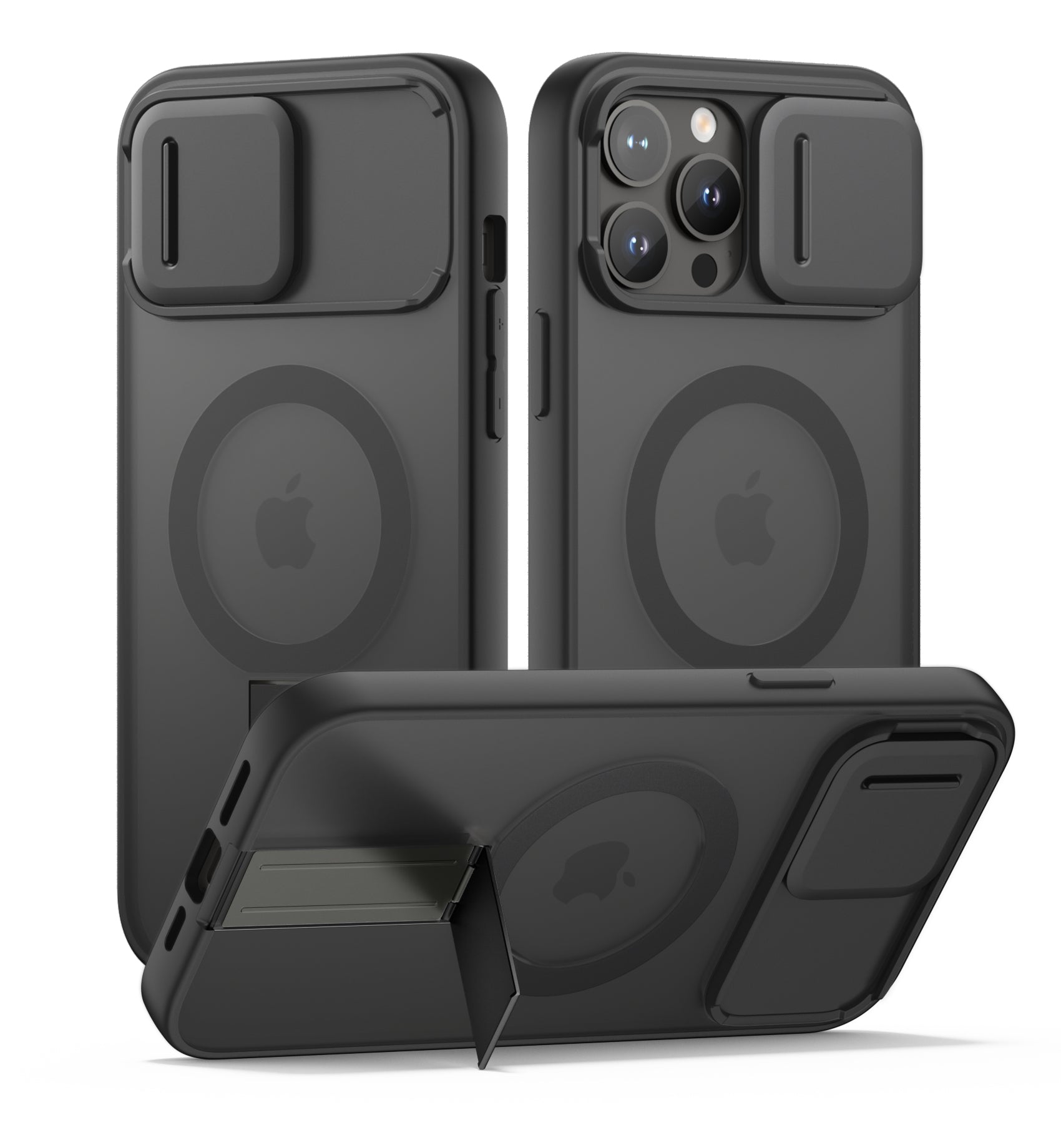 Suritch Case for iPhone 12 Pro Max Compatible with MagSafe Built-in Kickstand Camera Cover Translucent Back Shockproof Rugged Protective Phone Cover 6.7 Inch