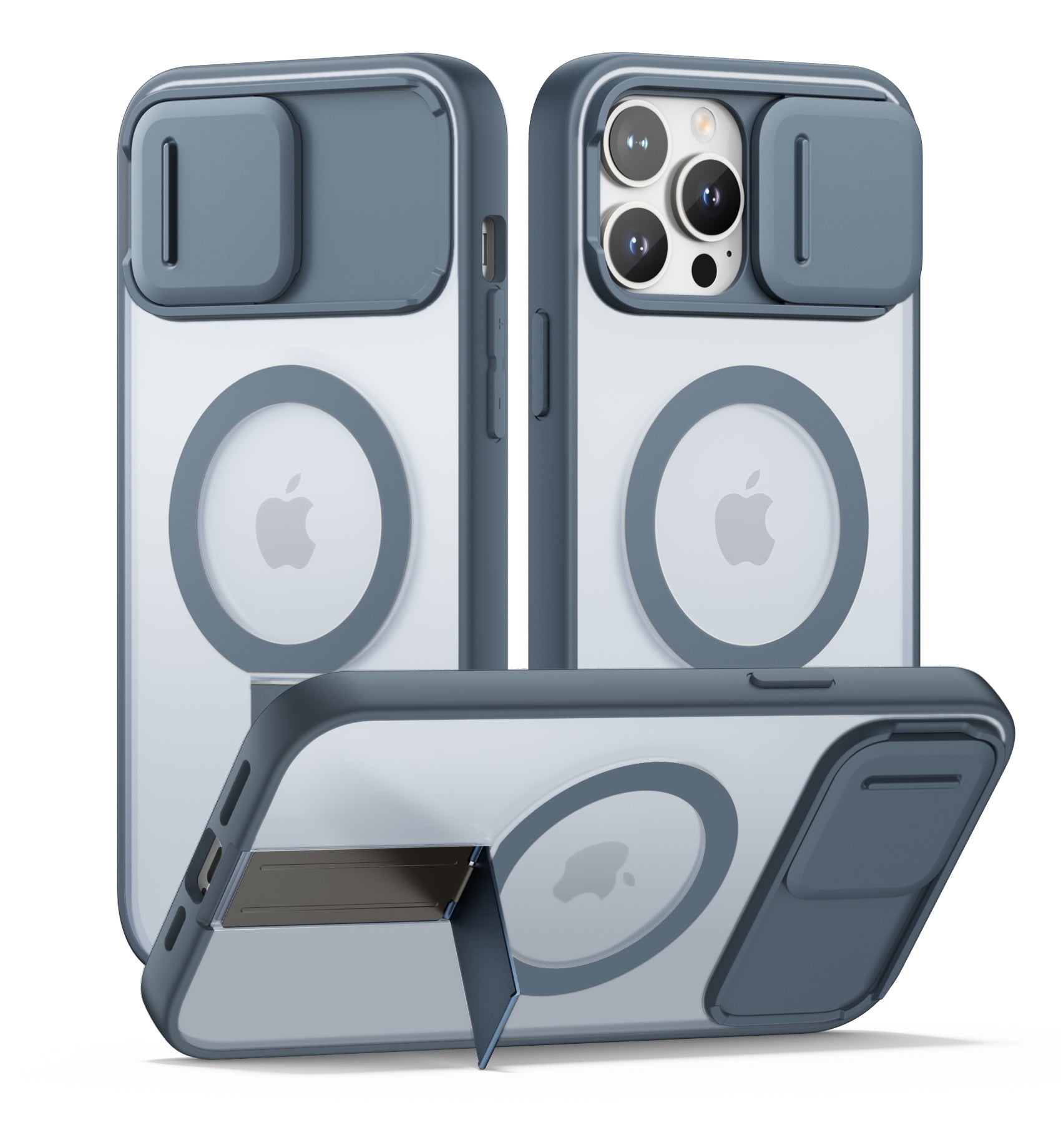 Suritch Case for iPhone 12 Pro Max Compatible with MagSafe Built-in Kickstand Camera Cover Translucent Back Shockproof Rugged Protective Phone Cover 6.7 Inch
