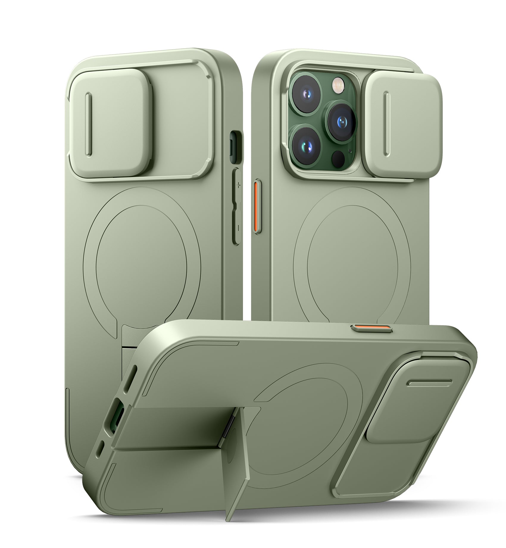 Suritch Case for iPhone 13 Pro with Magnetic Camera Slide Cover Adjustable Kickstand Compatible with MagSafe