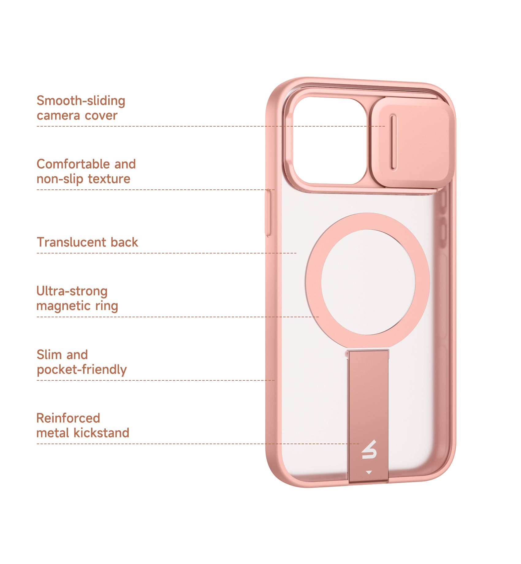 Suritch Case for iPhone 13 Pro Max Compatible with MagSafe Built-in Kickstand Camera Cover Translucent Back Shockproof Rugged Protective Phone Cover 6.7 Inch