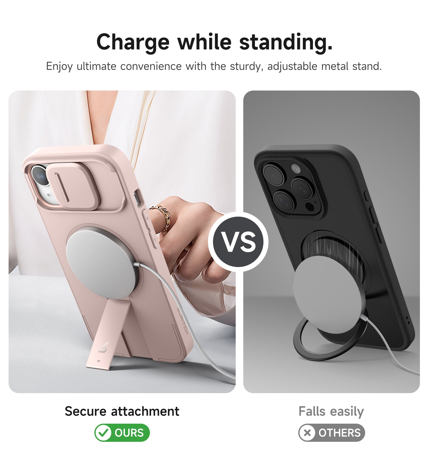 Suritch Case for iPhone 14 with Magnetic Camera Slide Cover Adjustable Kickstand Compatible with MagSafe