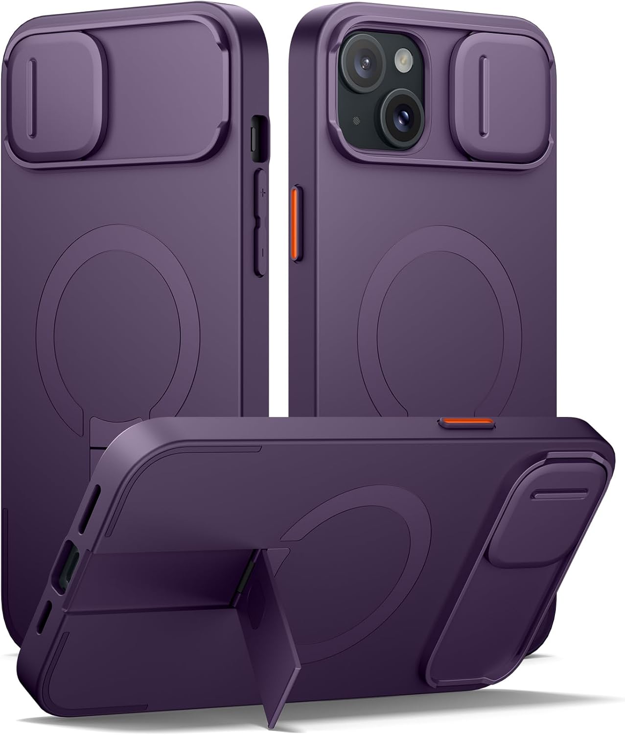 Suritch Case for iPhone 14 Plus with Magnetic Camera Slide Cover Adjustable Kickstand Compatible with MagSafe Slim Protective Cover