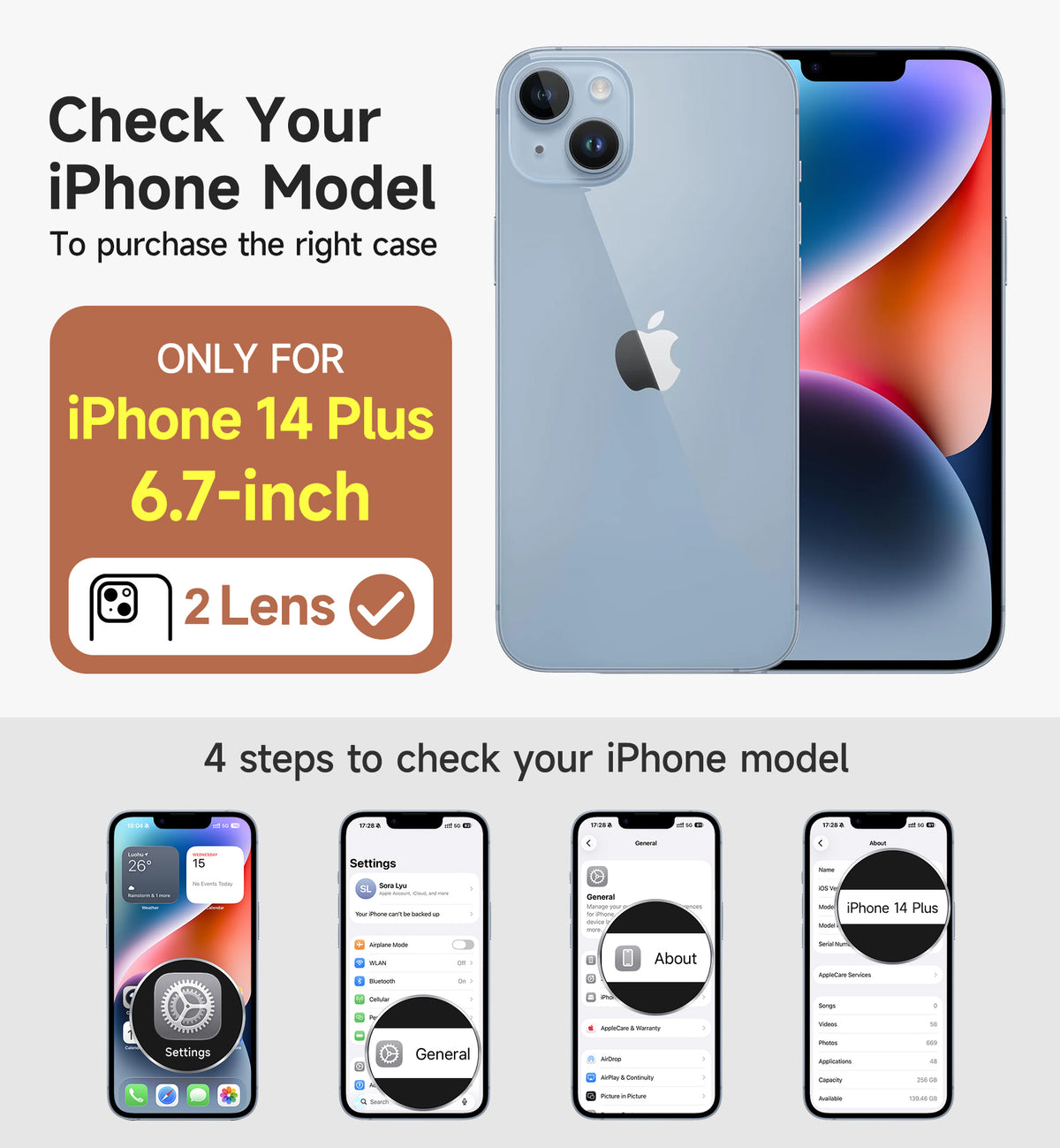 Suritch Case for iPhone 14 Plus Compatible with MagSafe Built-in Kickstand Camera Cover Translucent Back Shockproof Rugged Protective Phone Cover 6.7 Inch