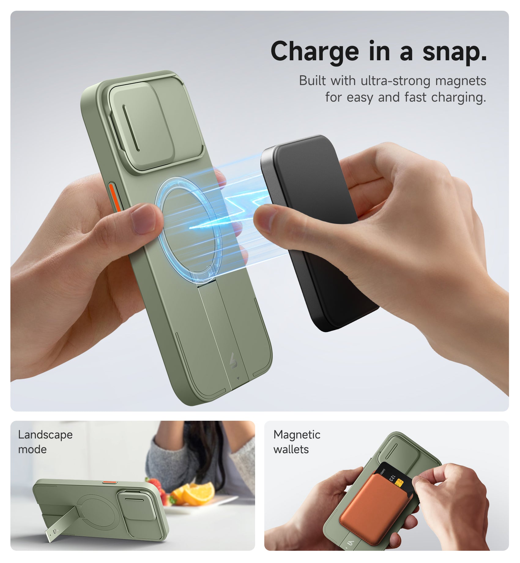 Suritch Case for iPhone 14 Pro Max with Magnetic Camera Slide Cover Adjustable Kickstand Compatible with MagSafe