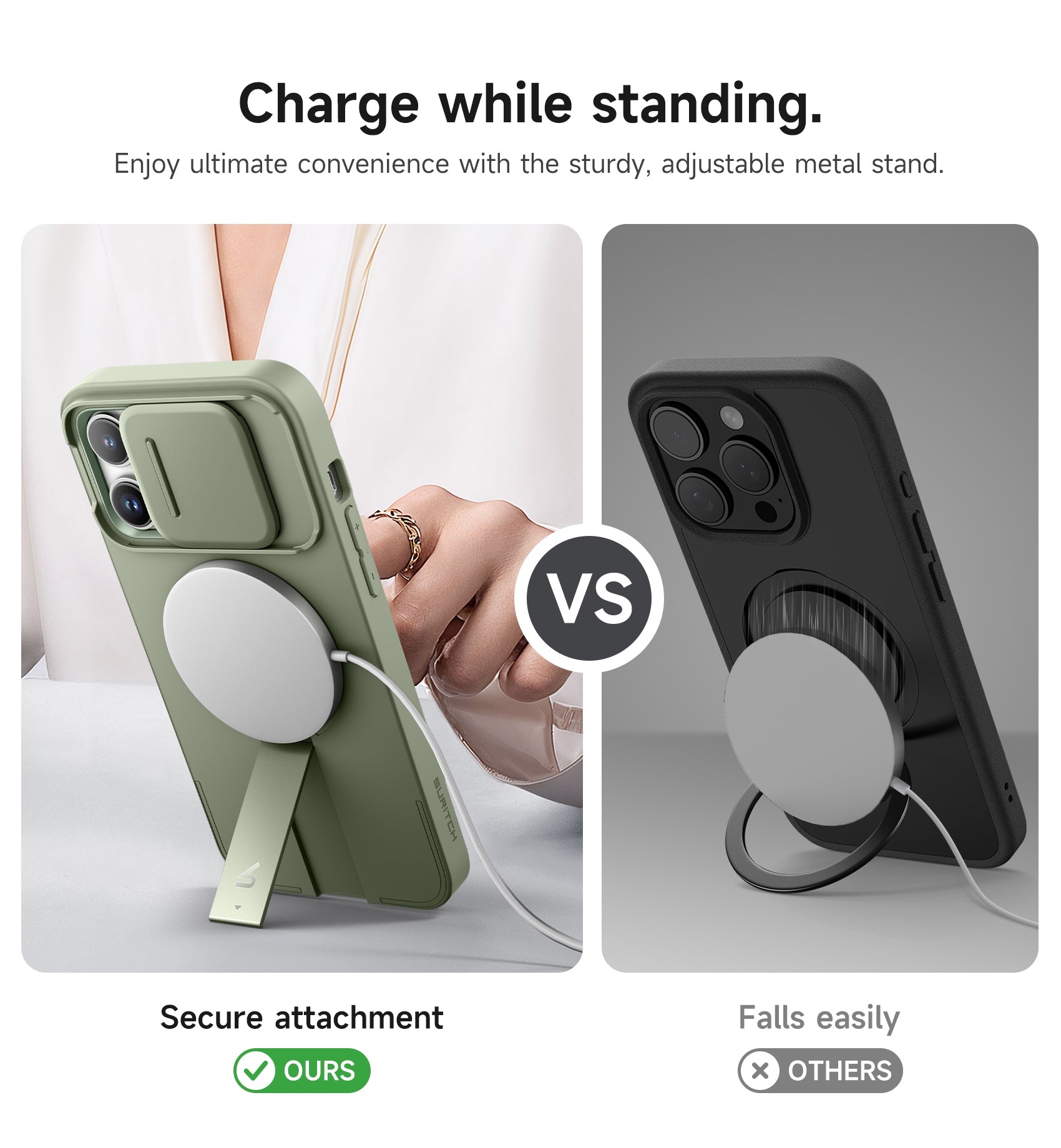 Suritch Case for iPhone 14 Pro Max with Magnetic Camera Slide Cover Adjustable Kickstand Compatible with MagSafe
