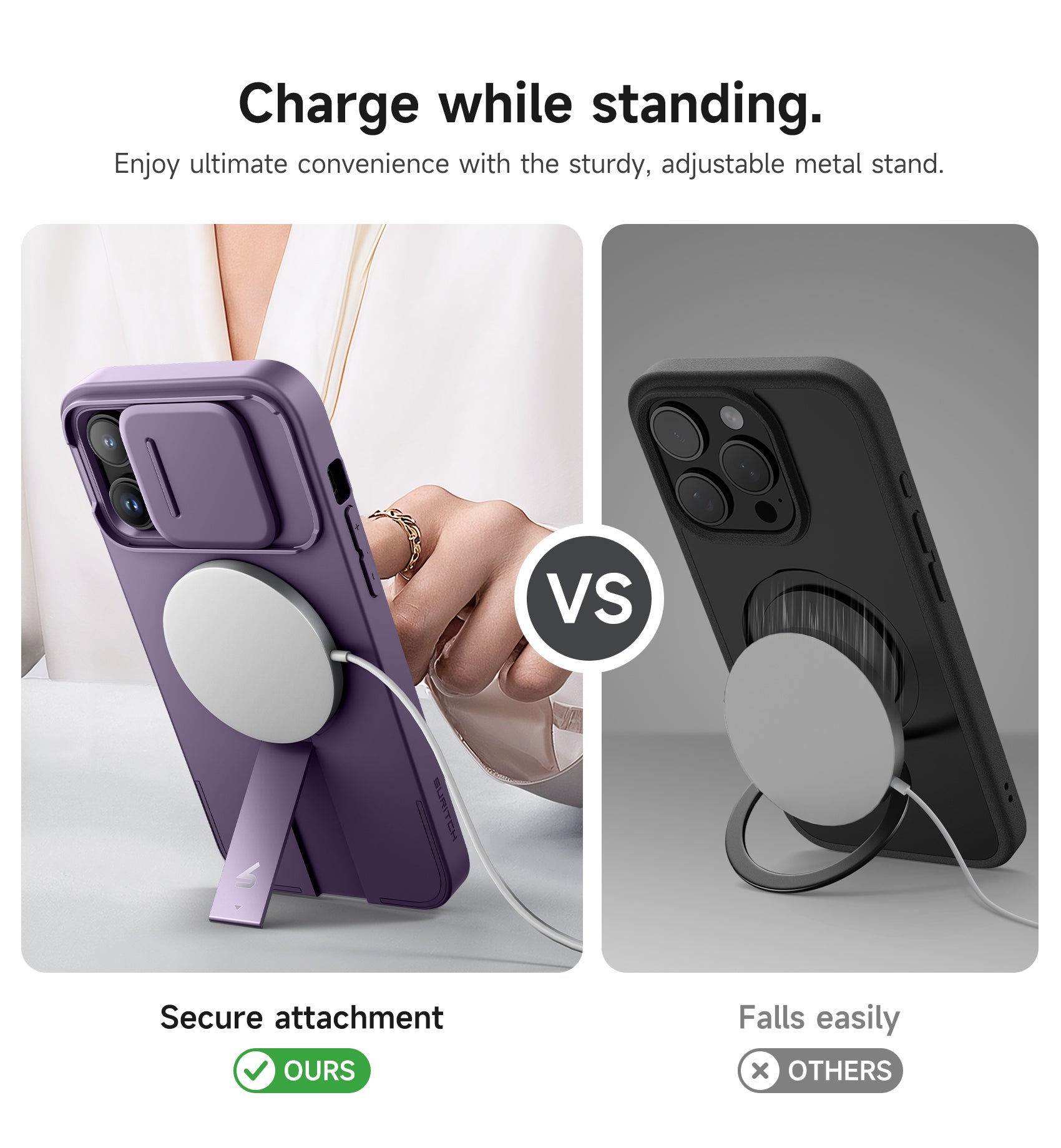 Suritch Case for iPhone 14 Pro Max with Magnetic Camera Slide Cover Adjustable Kickstand Compatible with MagSafe