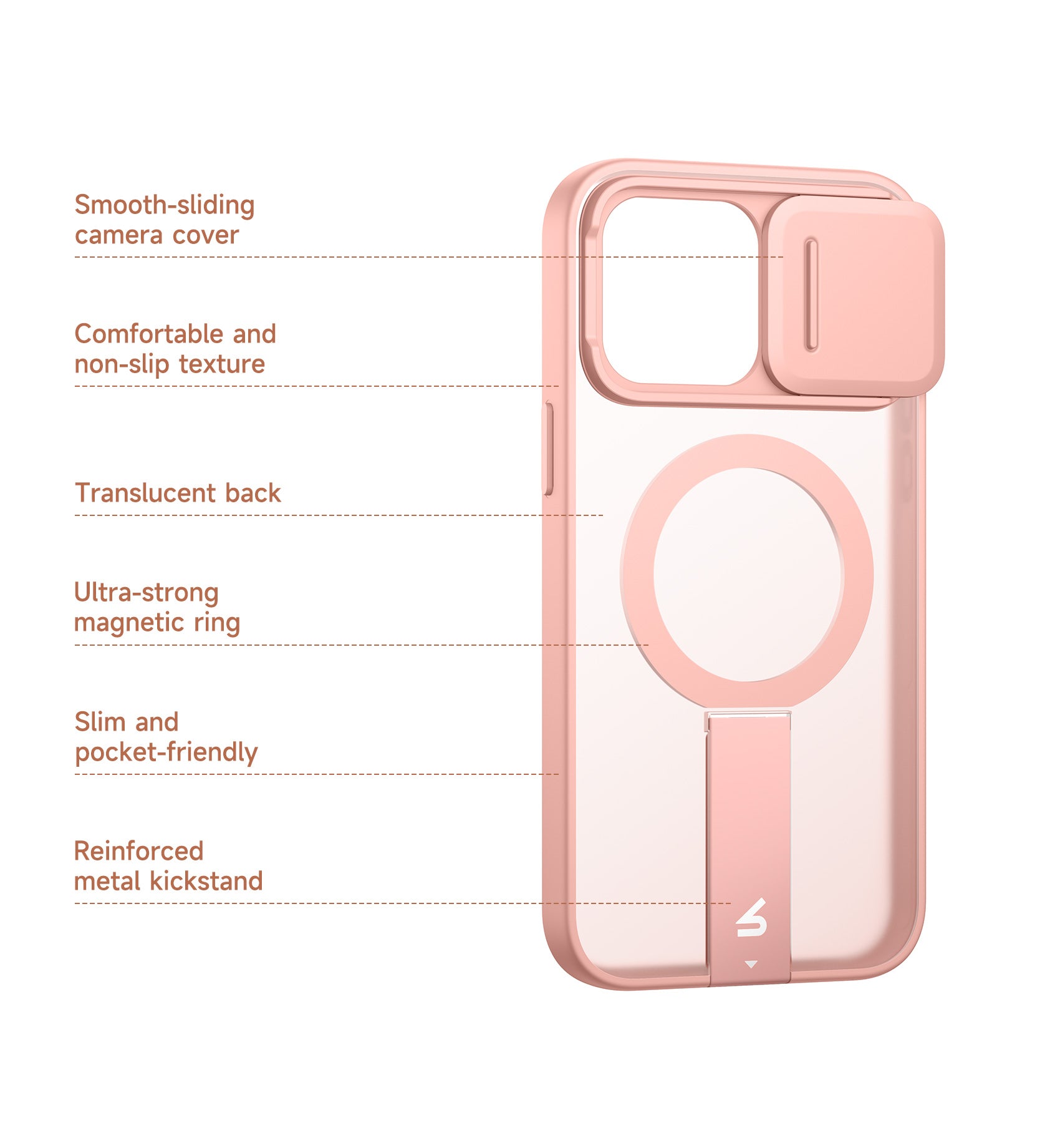 Suritch Case for iPhone 14 Pro Max Compatible with MagSafe Built-in Kickstand Camera Cover Translucent Back Shockproof Rugged Protective Phone Cover 6.7 Inch