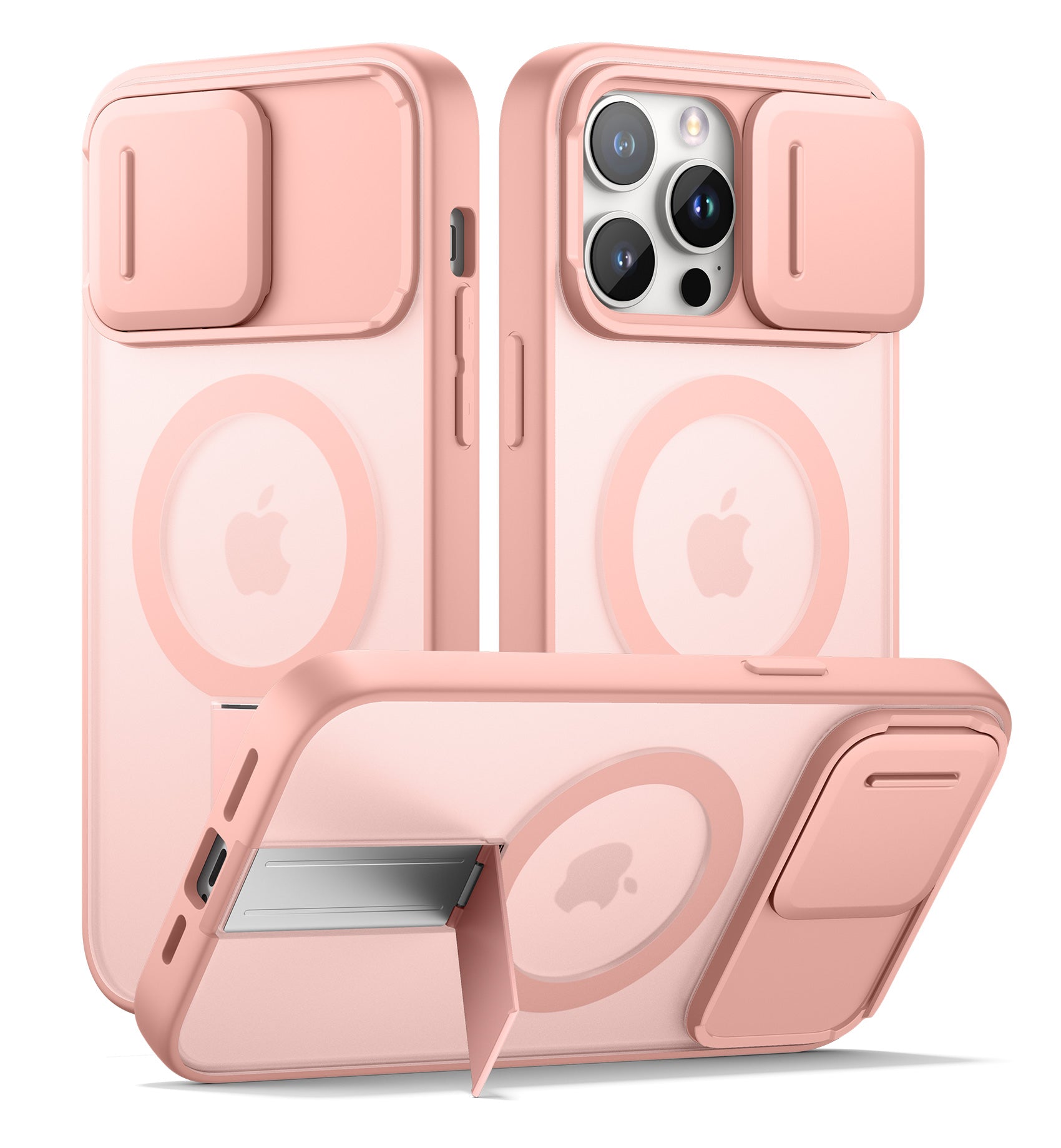 Suritch Case for iPhone 14 Pro Compatible with MagSafe Built-in Kickstand Camera Cover Translucent Back Shockproof Rugged Protective Phone Cover 6.1 Inch