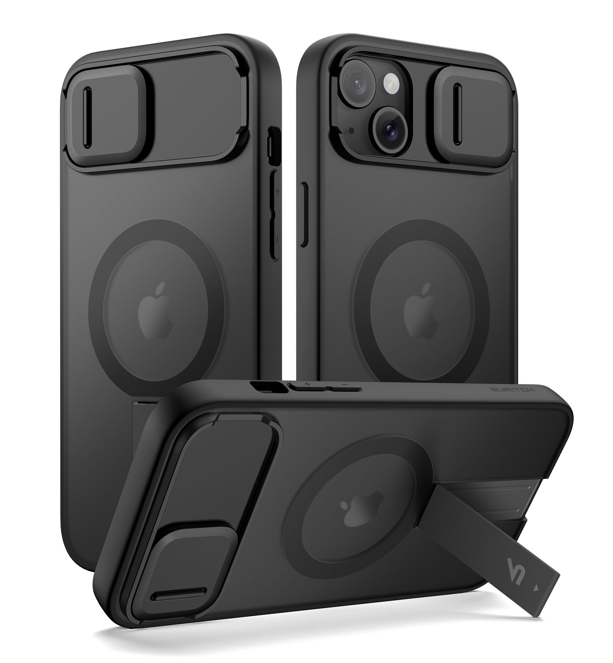 Suritch Case for iPhone 14 Compatible with MagSafe Built-in Kickstand Camera Cover Translucent Back Shockproof Rugged Protective Phone Cover 6.1 Inch