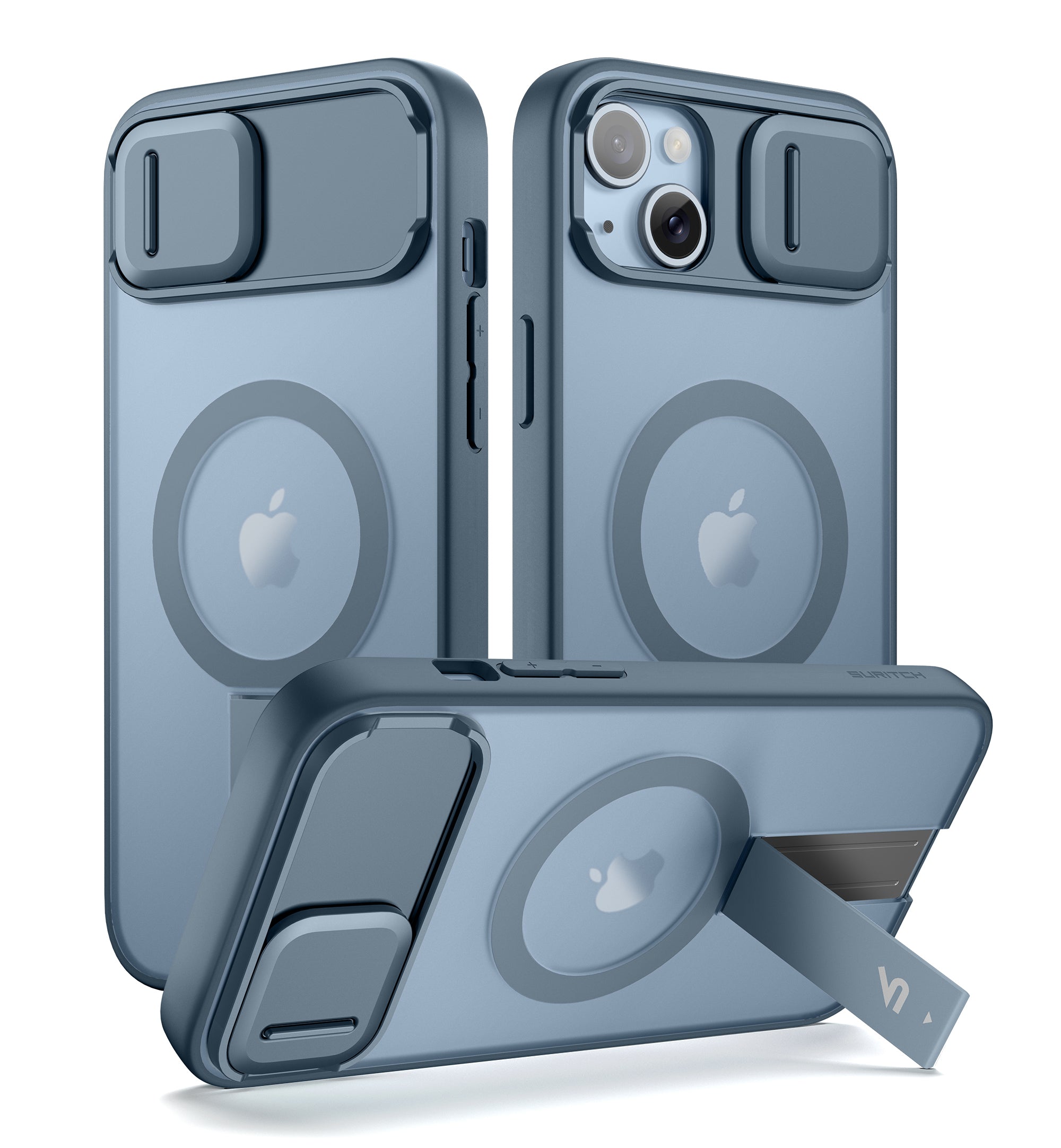 Suritch Case for iPhone 14 Compatible with MagSafe Built-in Kickstand Camera Cover Translucent Back Shockproof Rugged Protective Phone Cover 6.1 Inch