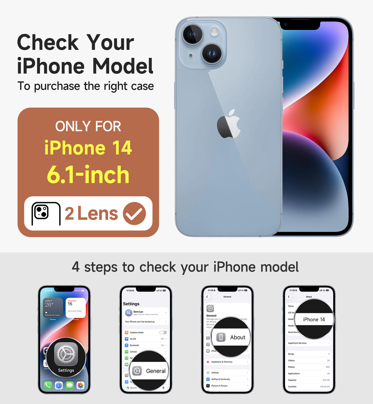 Suritch Case for iPhone 14 Compatible with MagSafe Built-in Kickstand Camera Cover Translucent Back Shockproof Rugged Protective Phone Cover 6.1 Inch
