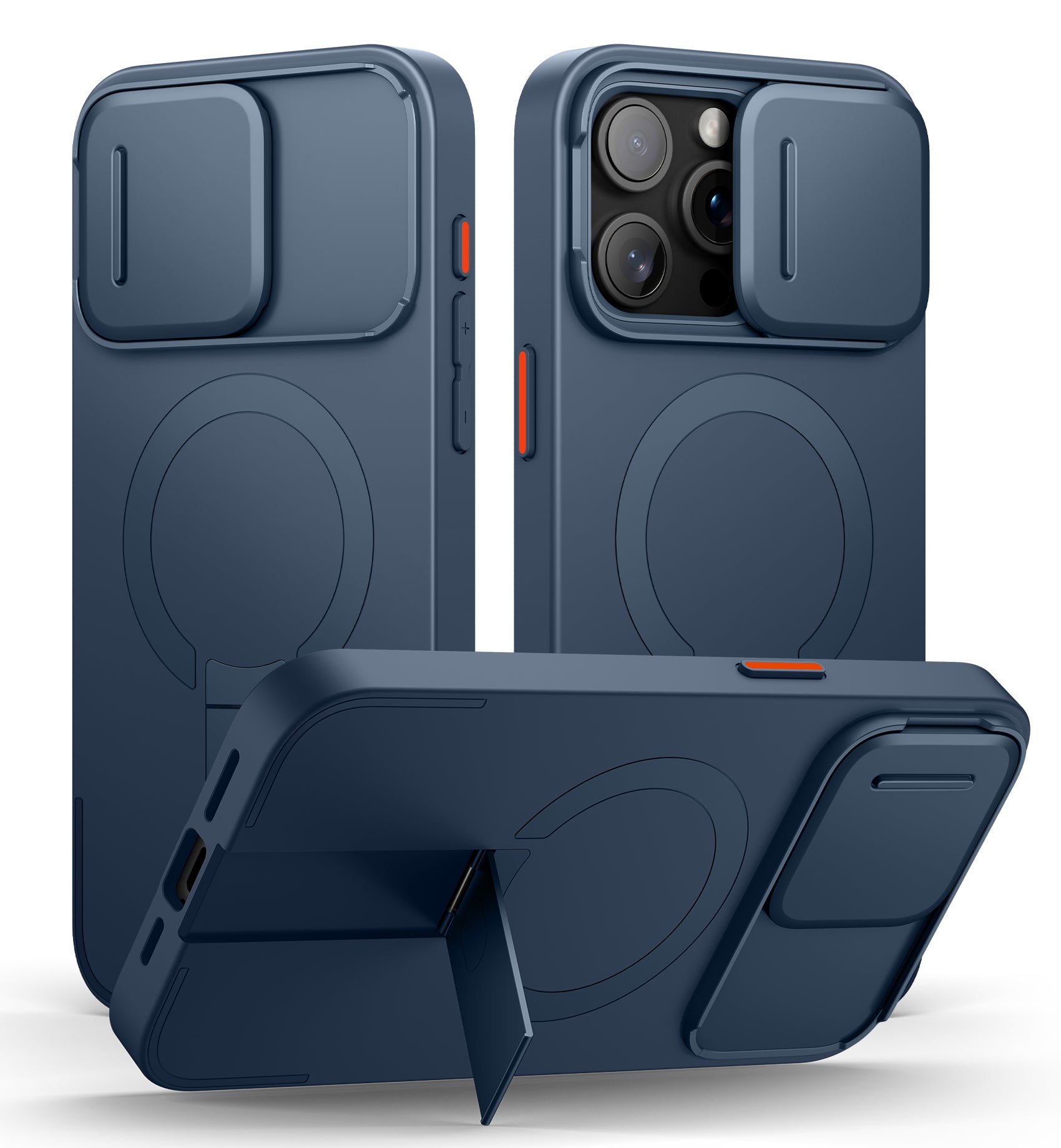 Suritch Case for iPhone 15 Pro Max with Magnetic Camera Slide Cover Adjustable Kickstand Compatible with MagSafe