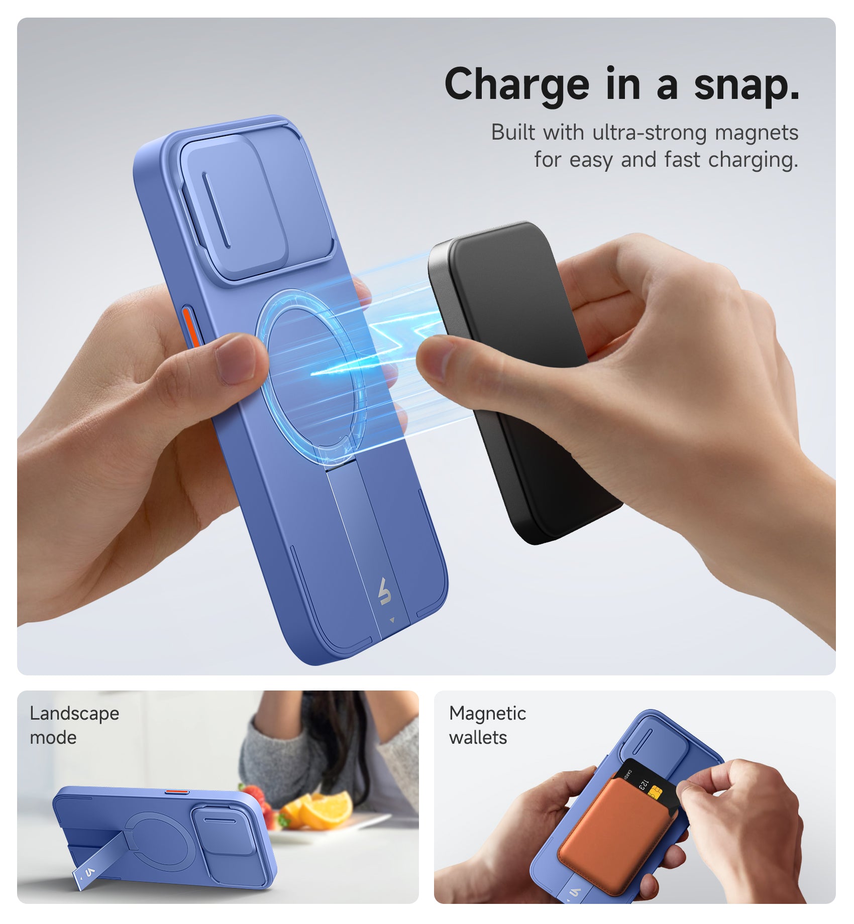 Suritch Case for iPhone 15 Pro Max with Magnetic Camera Slide Cover Adjustable Kickstand Compatible with MagSafe