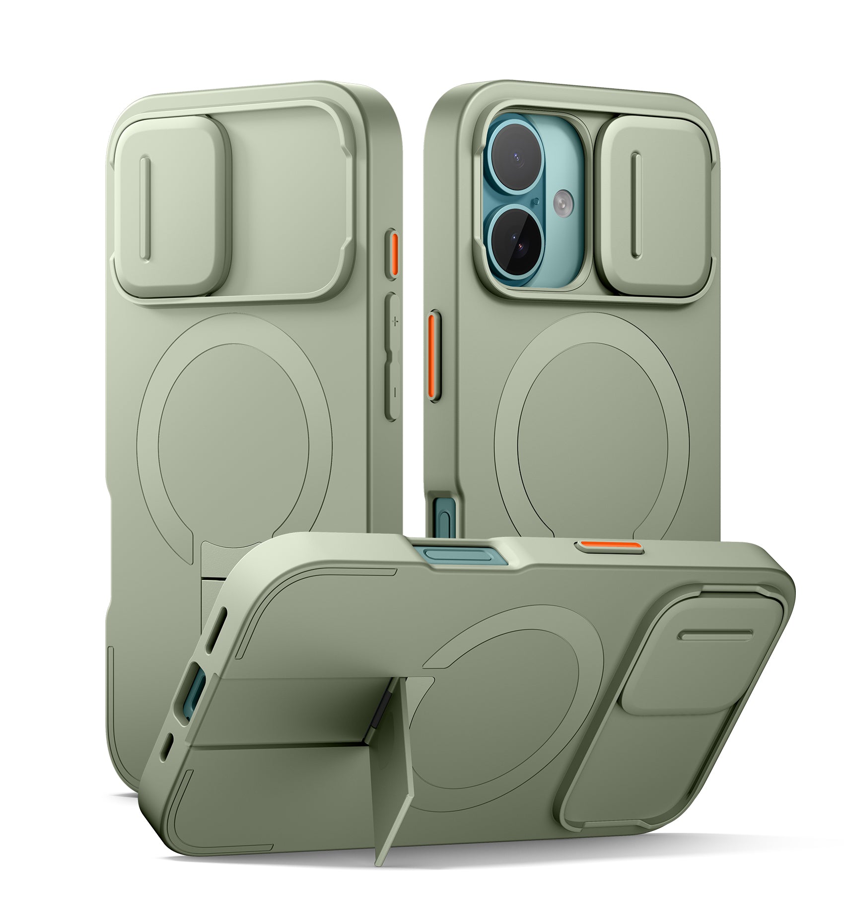 Suritch Case for iPhone 16 with Magnetic Camera Slide Cover Adjustable Kickstand Compatible with MagSafe Slim Protective Cover