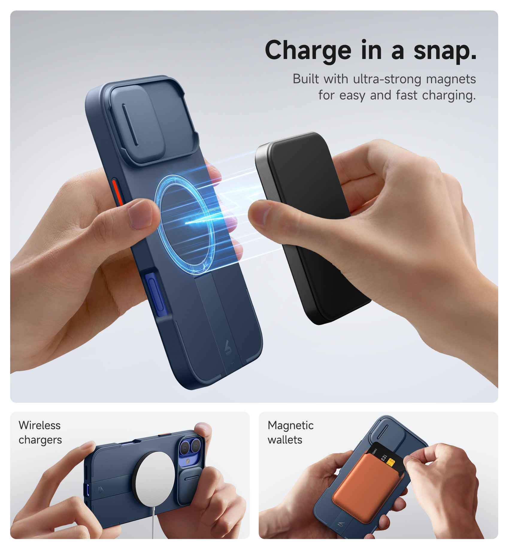 Suritch Case for iPhone 16 Plus with Magnetic Camera Slide Cover Adjustable Kickstand Compatible with MagSafe Slim Protective Cover