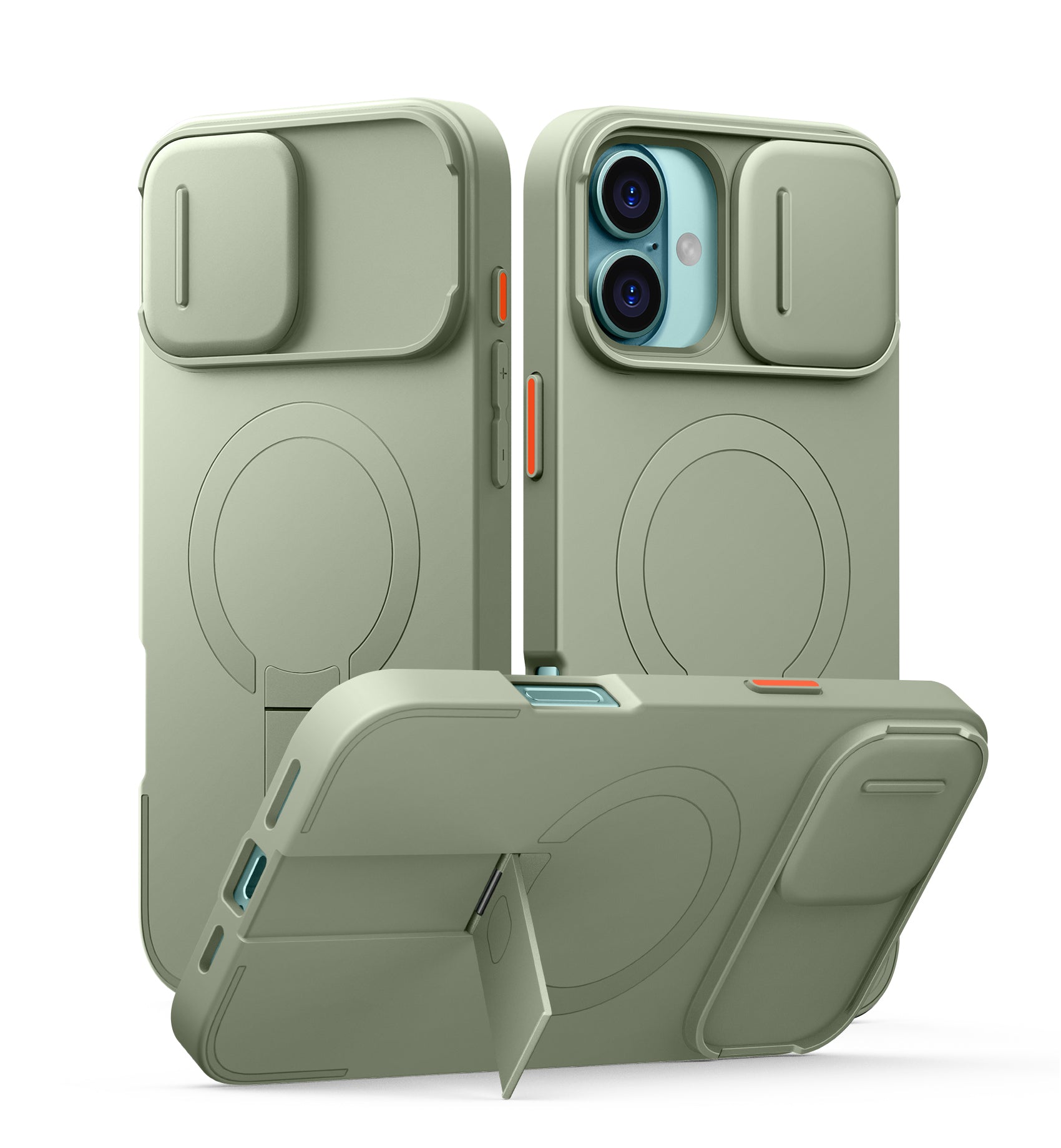 Suritch Case for iPhone 16 Plus with Magnetic Camera Slide Cover Adjustable Kickstand Compatible with MagSafe Slim Protective Cover