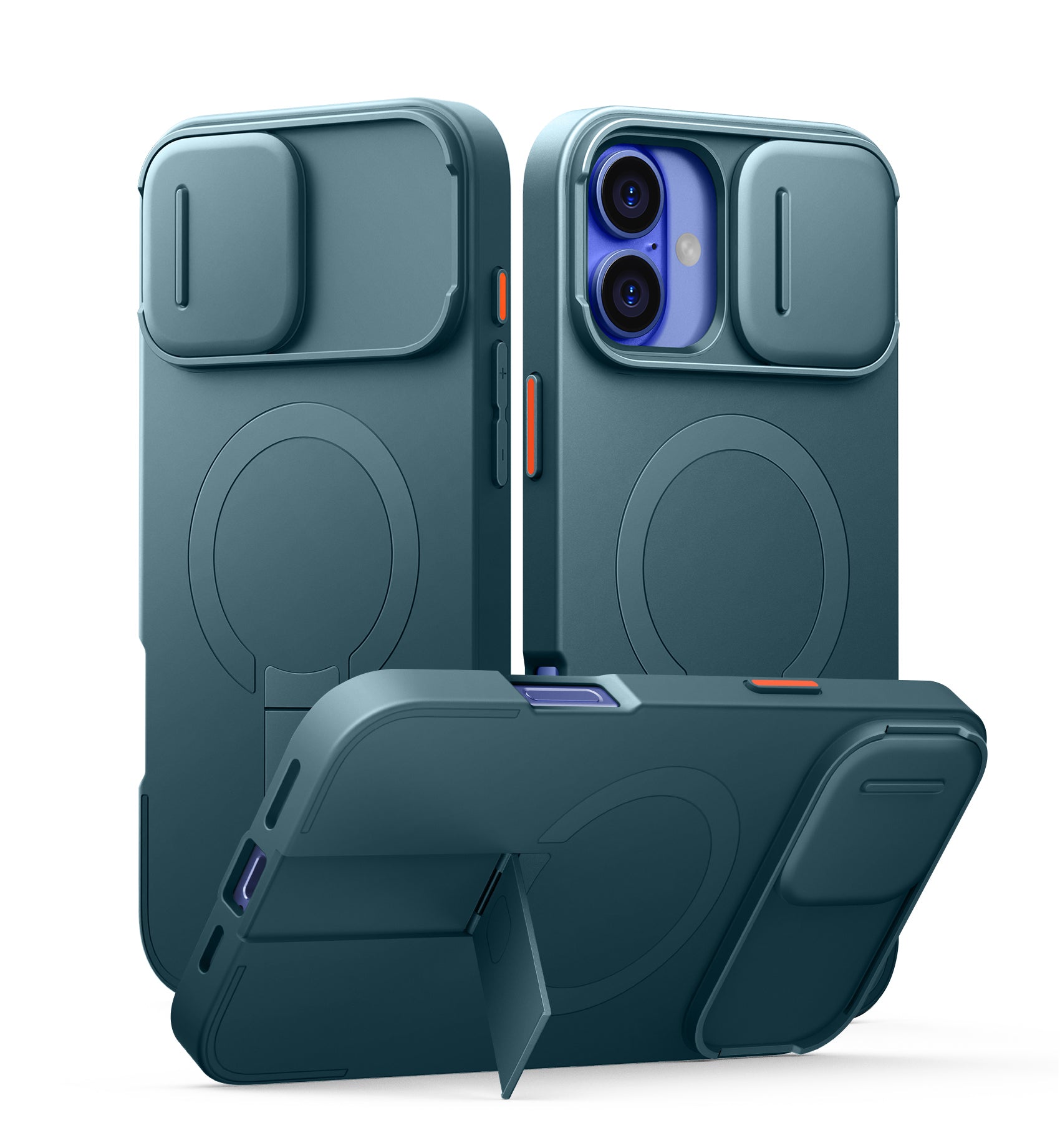 Suritch Case for iPhone 16 Plus with Magnetic Camera Slide Cover Adjustable Kickstand Compatible with MagSafe Slim Protective Cover