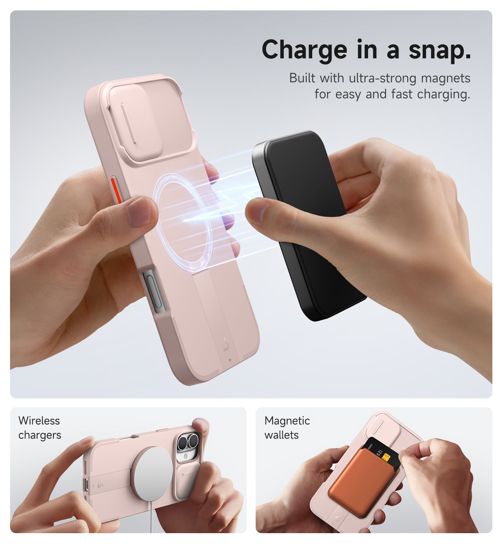 Suritch Case for iPhone 16 Plus with Magnetic Camera Slide Cover Adjustable Kickstand Compatible with MagSafe Slim Protective Cover