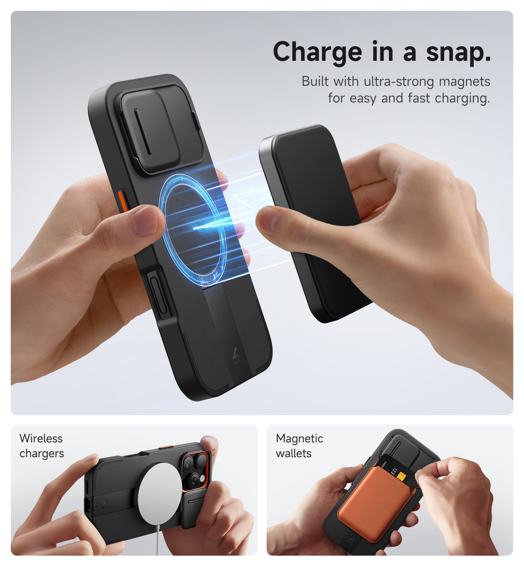 Suritch Case for iPhone 16 Pro with Slide Camera Cover Adjustable Kickstand Compatible with MagSafe Slim Protective Cover