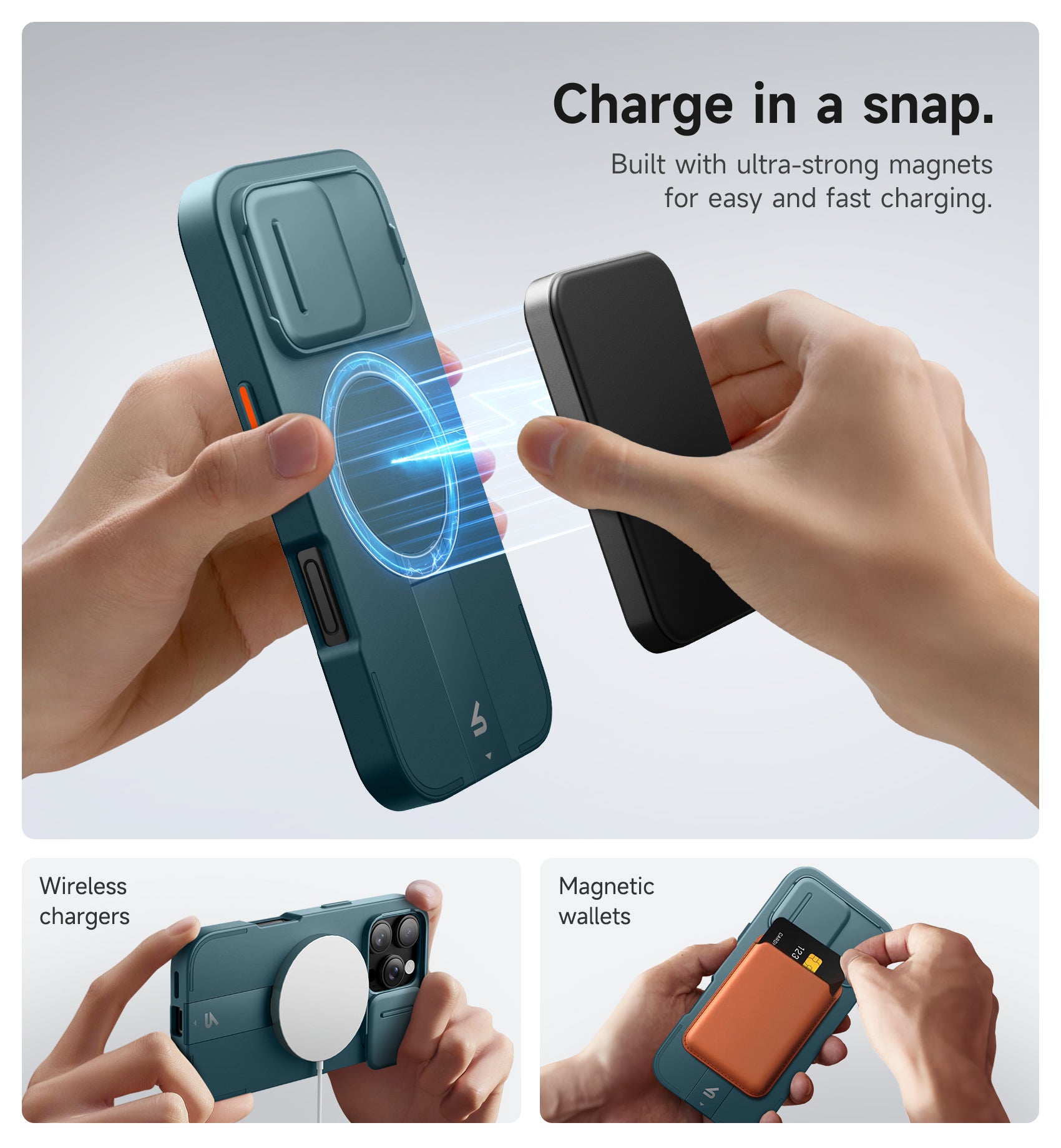 Suritch Case for iPhone 16 Pro with Slide Camera Cover Adjustable Kickstand Compatible with MagSafe Slim Protective Cover