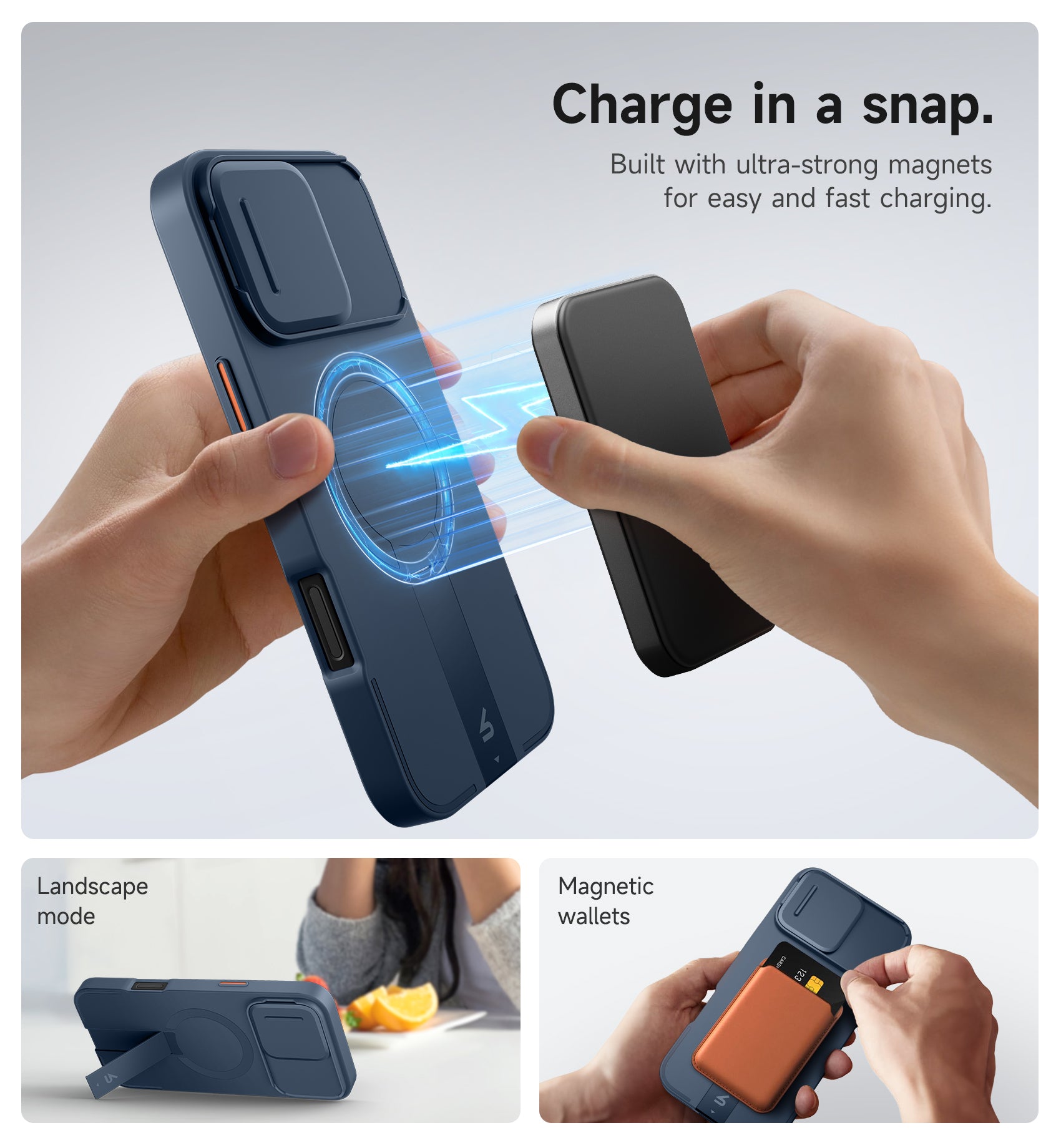 Suritch Case for iPhone 16 Pro Max with Magnetic Camera Slide Cover Adjustable Kickstand Compatible with MagSafe Slim Protective Cover 6.9 Inch