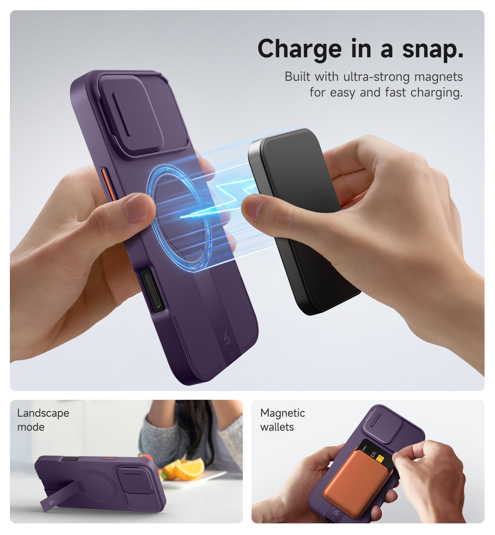 Suritch Case for iPhone 16 Pro Max with Magnetic Camera Slide Cover Adjustable Kickstand Compatible with MagSafe Slim Protective Cover 6.9 Inch