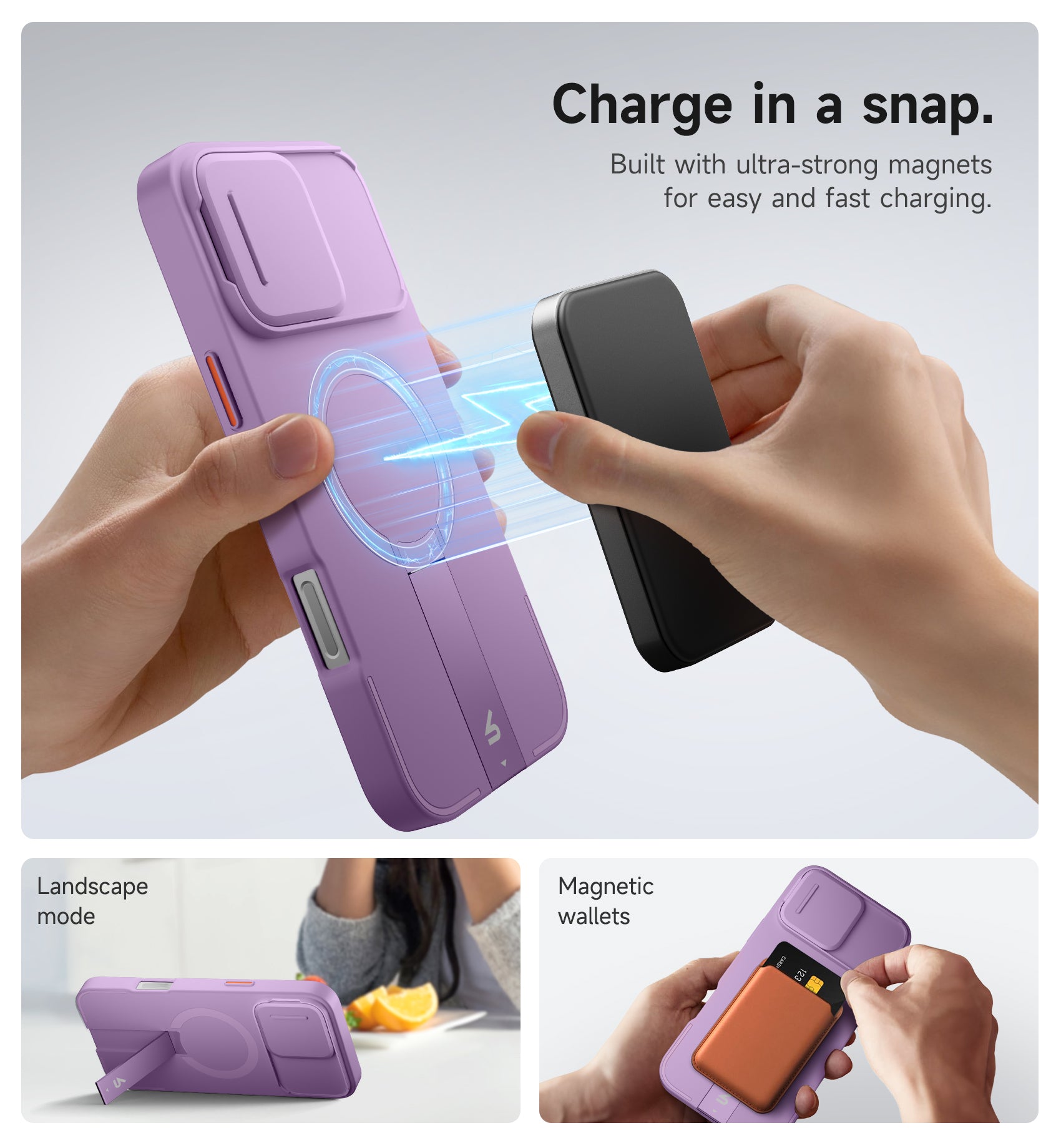Suritch Case for iPhone 16 Pro Max with Magnetic Camera Slide Cover Adjustable Kickstand Compatible with MagSafe Slim Protective Cover 6.9 Inch