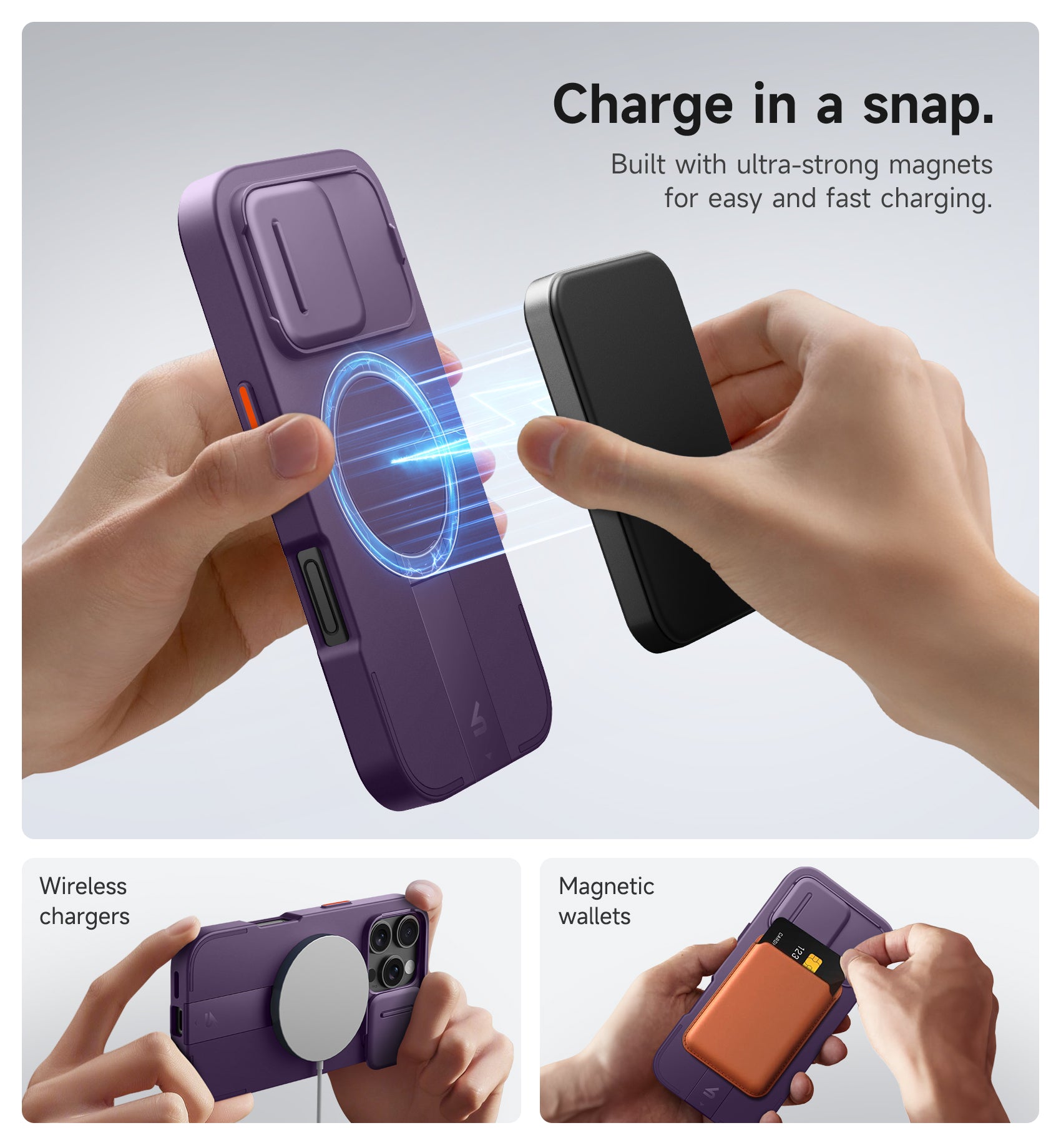 Suritch Case for iPhone 16 Pro with Slide Camera Cover Adjustable Kickstand Compatible with MagSafe Slim Protective Cover