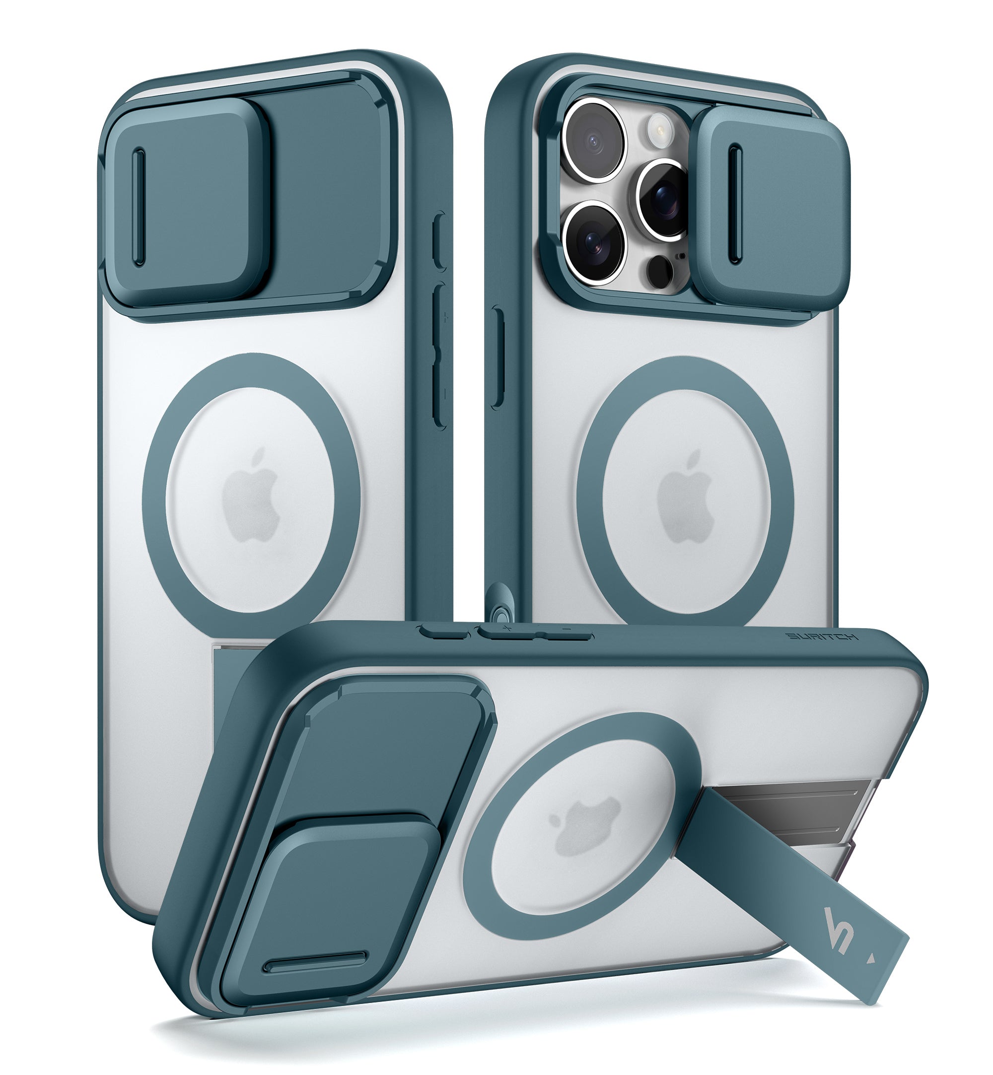 Suritch Case for iPhone 16 Pro Compatible with MagSafe Built-in Kickstand Camera Cover Translucent Back Shockproof Rugged Protective Phone Cover 6.3 Inch