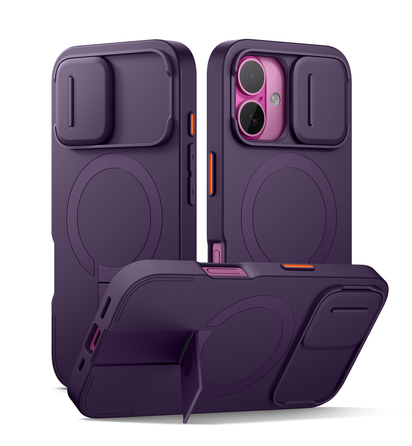 Suritch Case for iPhone 16 with Magnetic Camera Slide Cover Adjustable Kickstand Compatible with MagSafe Slim Protective Cover
