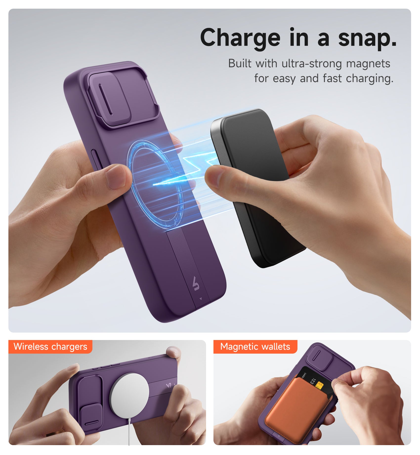 Suritch Case for iPhone 16e with Magnetic Camera Slide Cover Adjustable Kickstand Compatible with MagSafe